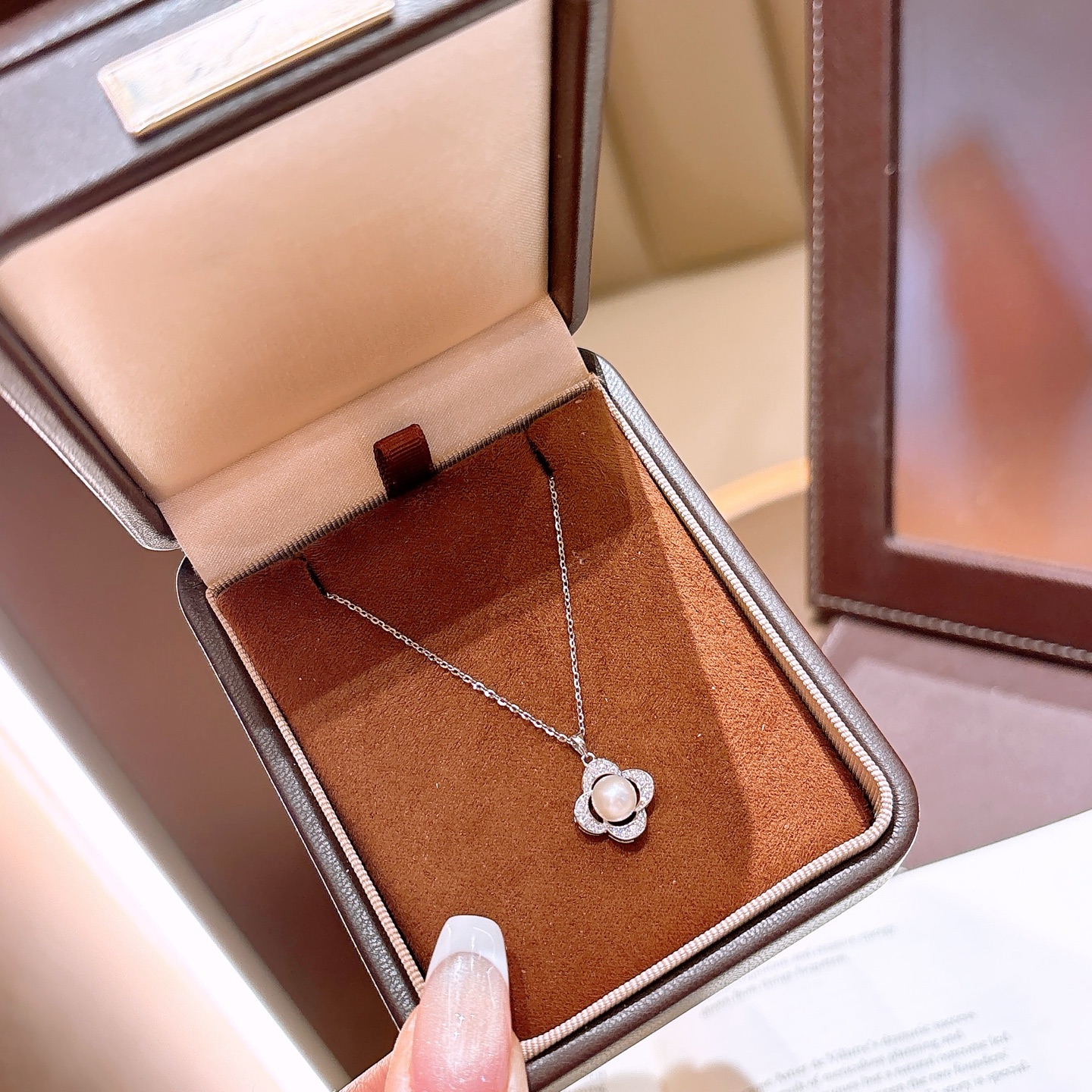 Nickelfreies Silber Moissanit Kette Koreanischer Stil Muttergeburtstag