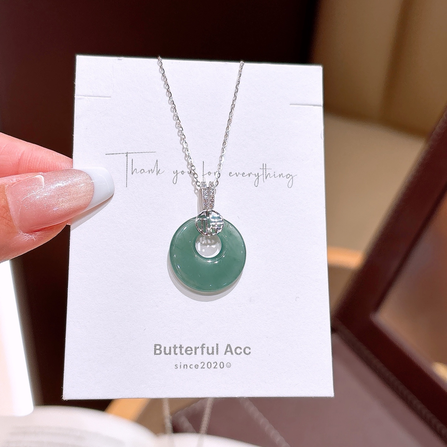 Hypoallergenic Silver Jadeite Necklace Ultra Minimal Engagement Silver