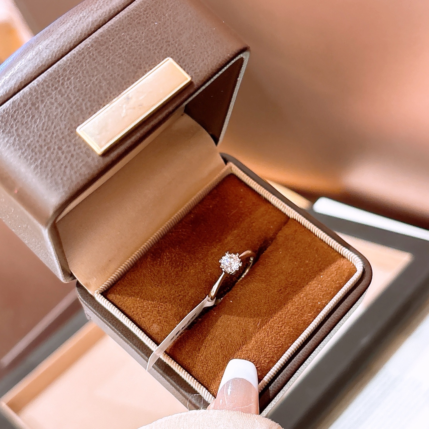 Solid Silver Moissanite Ring Delicate New Year Gold