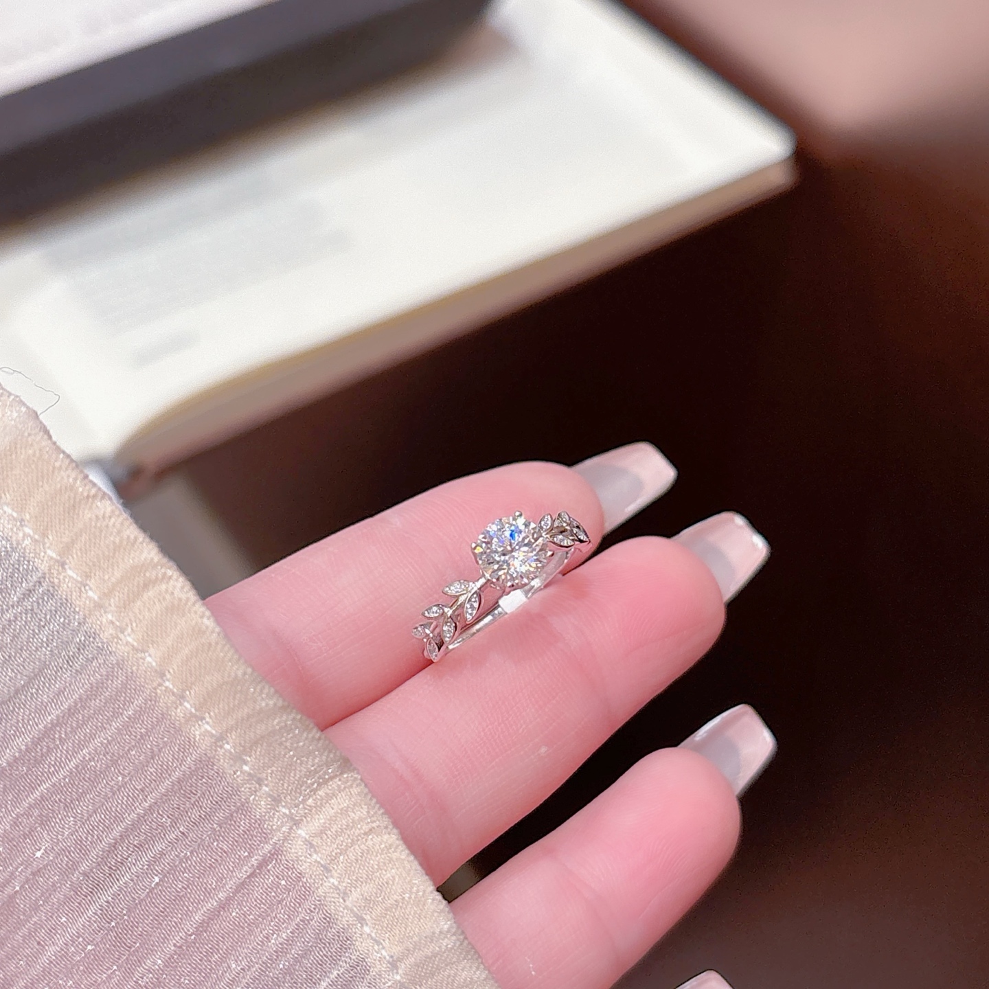 Low Allergy Silver Moissanite Ring Minimalist Engagement Silver