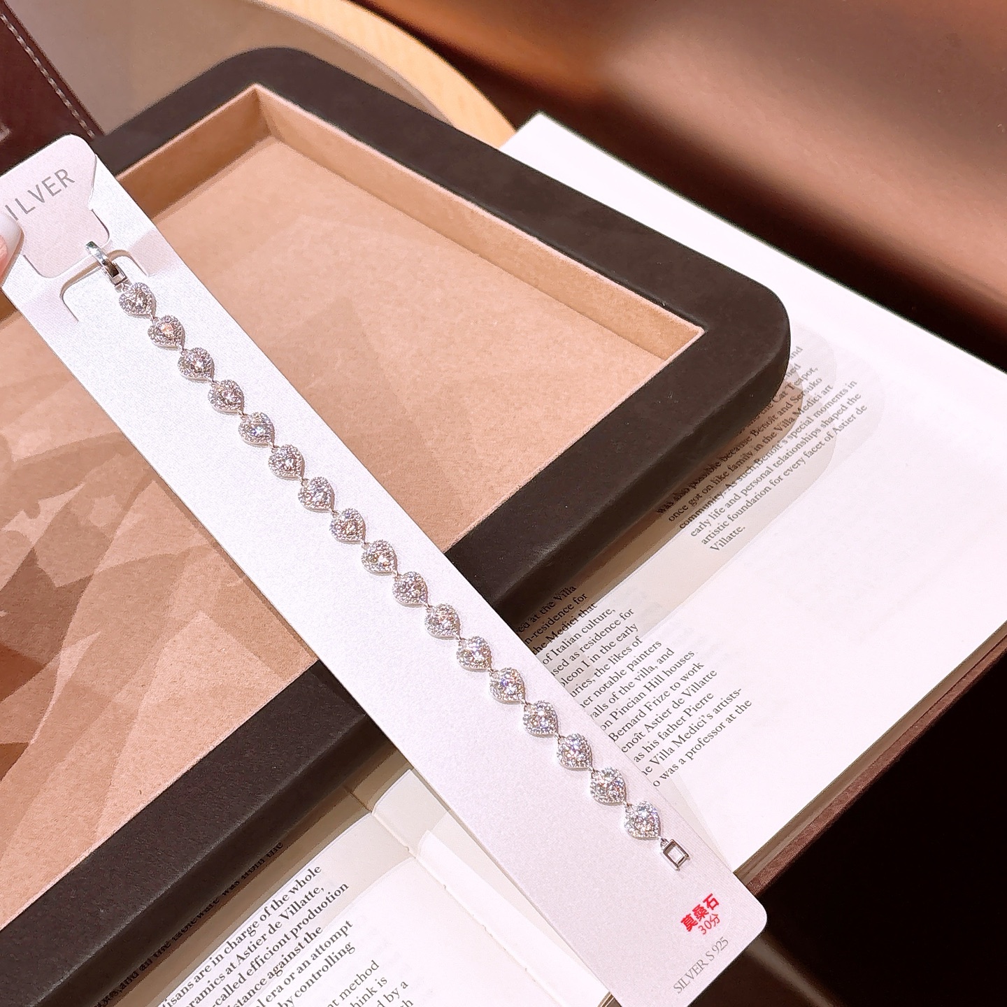 Nickel Free Silver Moissanite Bracelet Ultra Minimal Spring Festival