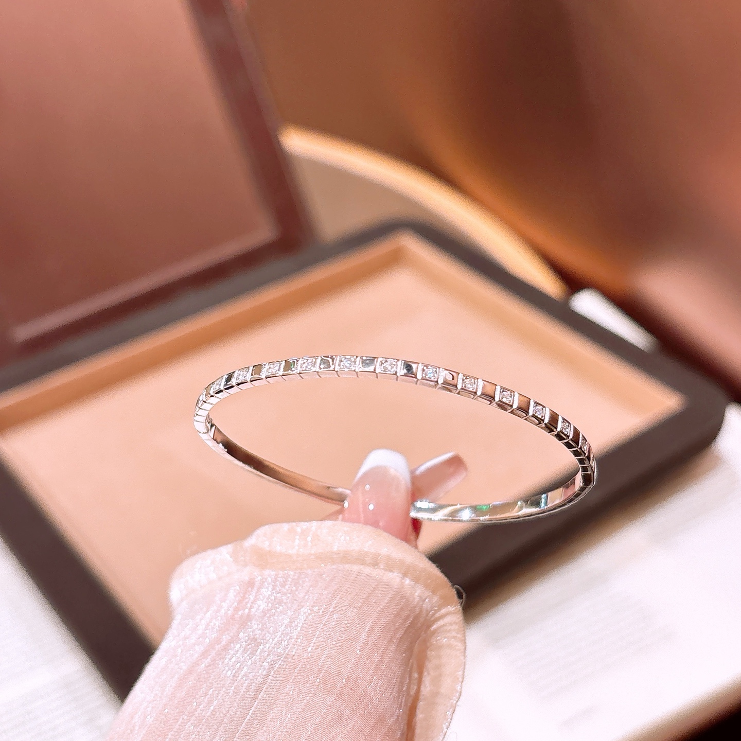 925 Silver Moissanite Bangle Delicate Housewarming Gold