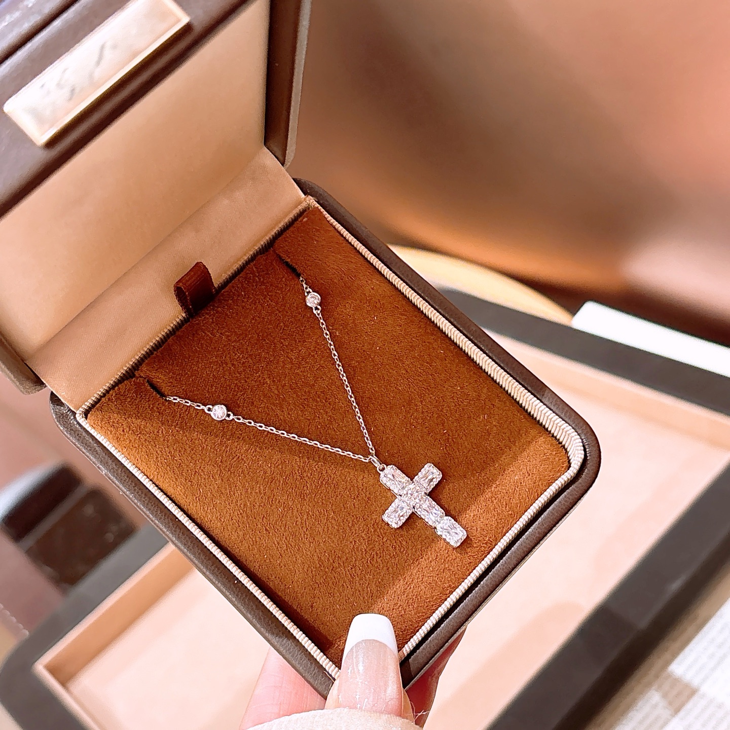 Solid Silver Moissanite Necklace Ultra Minimal Travel Silver