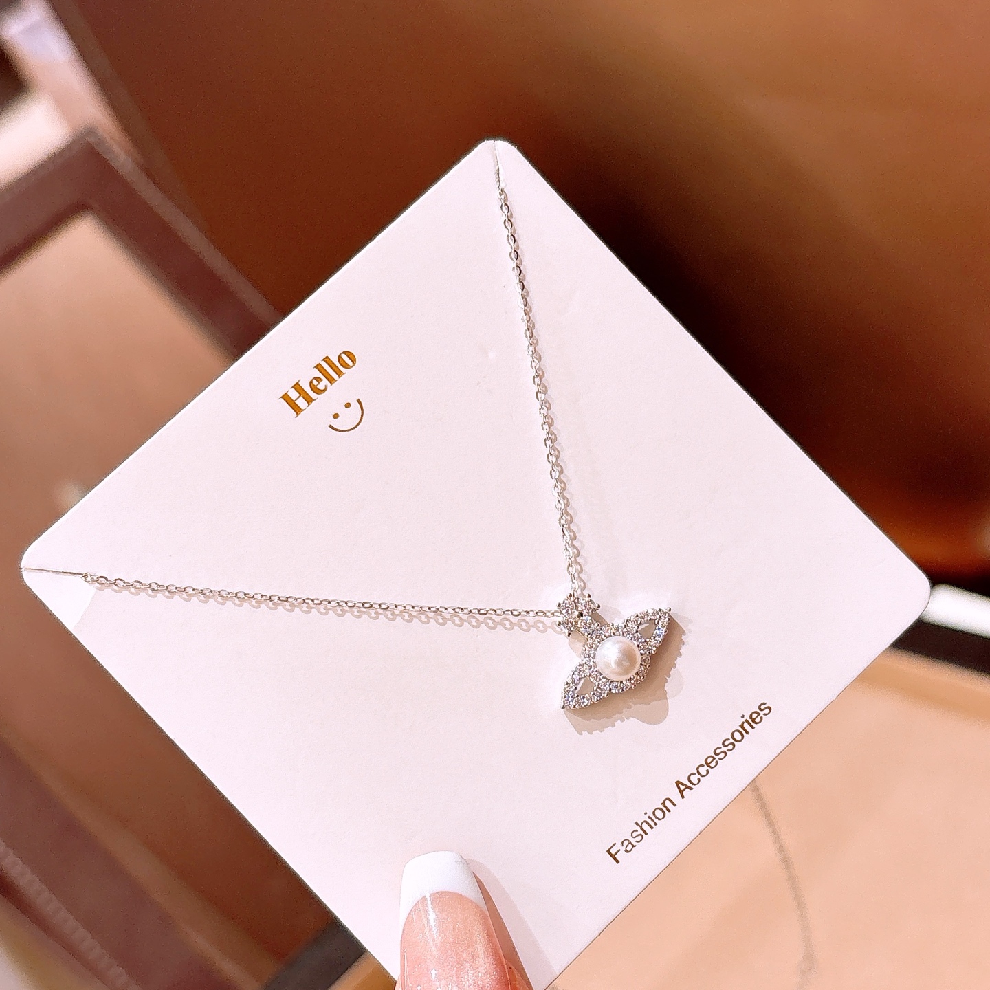 High Polish Silver Moissanite Necklace Light Luxury Annual Party Gold