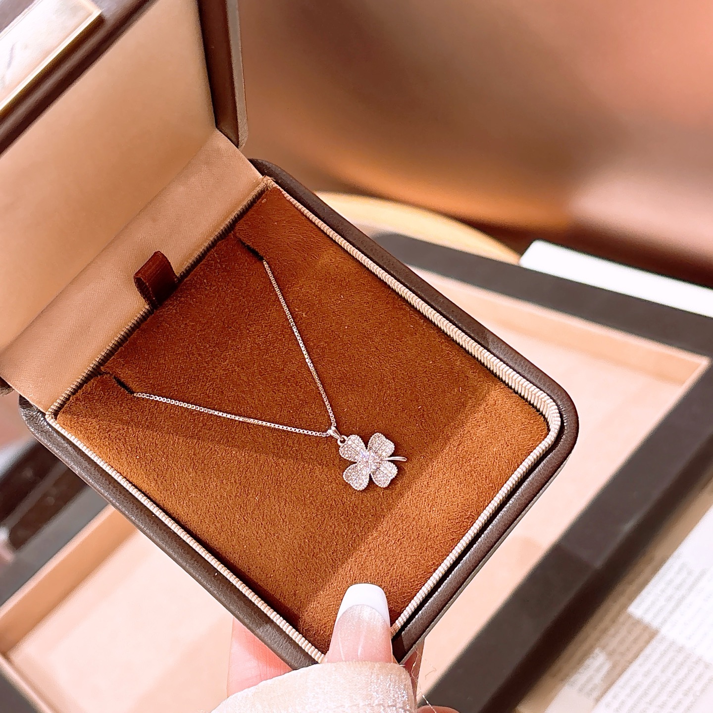 S925 Sterling Silver Moissanite Necklace Premium Graduation Silver