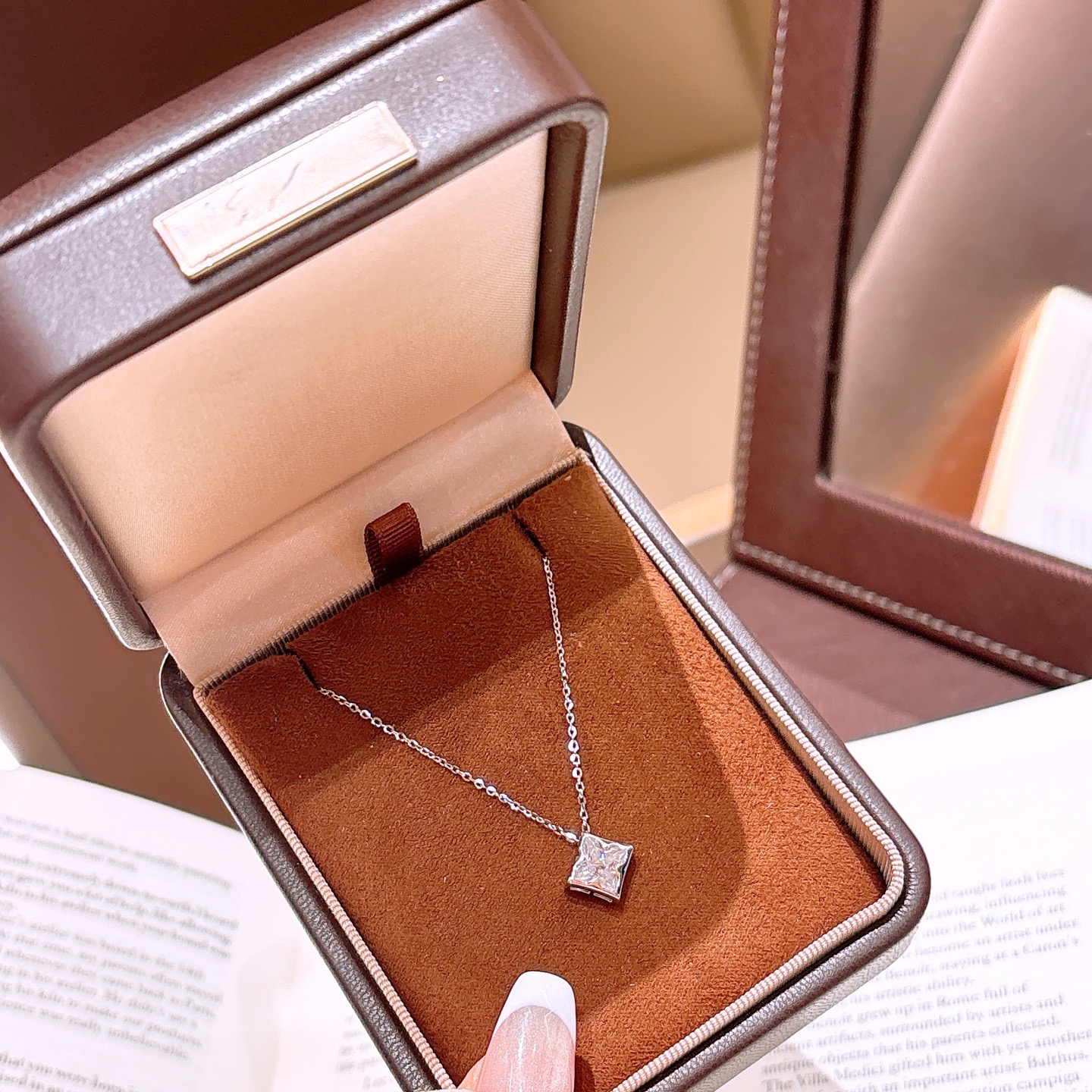 Feinsilber Moissanit Kette Elegant Weihnachten Silber