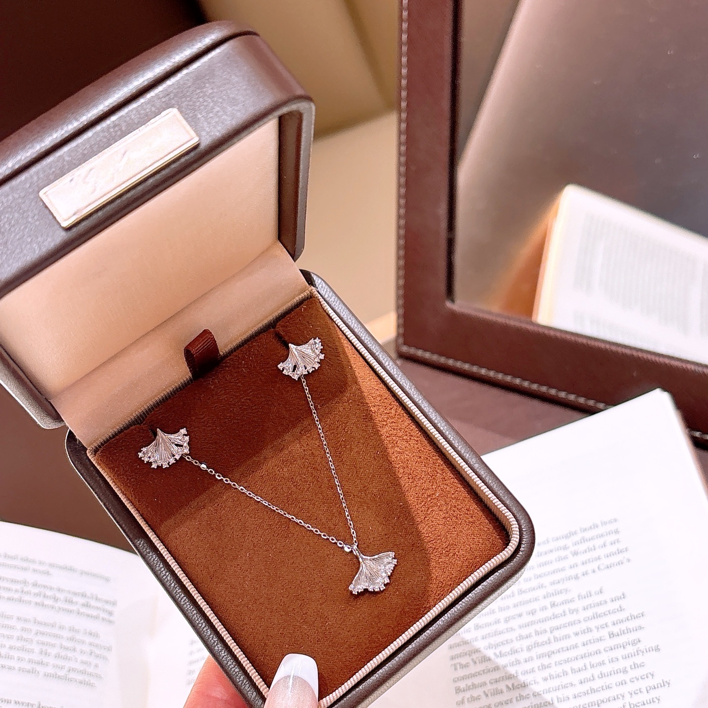 Hypoallergenic Silver Earrings & Necklace Set Precision Banquet Silver