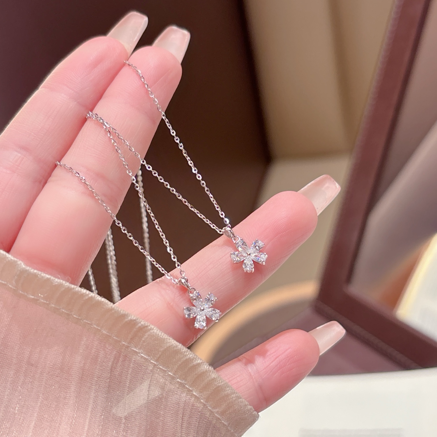 知性的ニッケル無添加銀ネックレスシルバー ウェディング