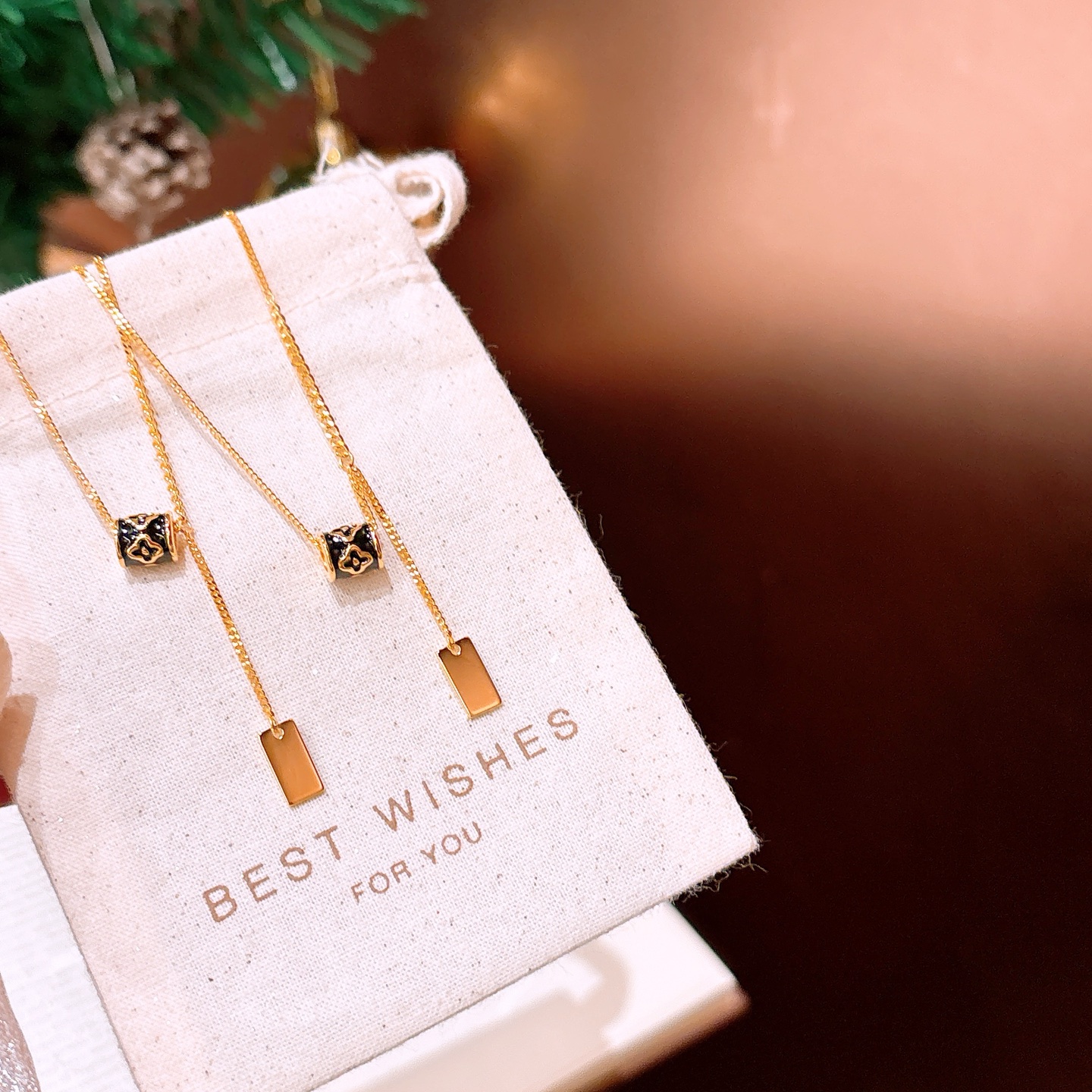 アーティスティック低アレルギー銀ネックレスゴールド 春節