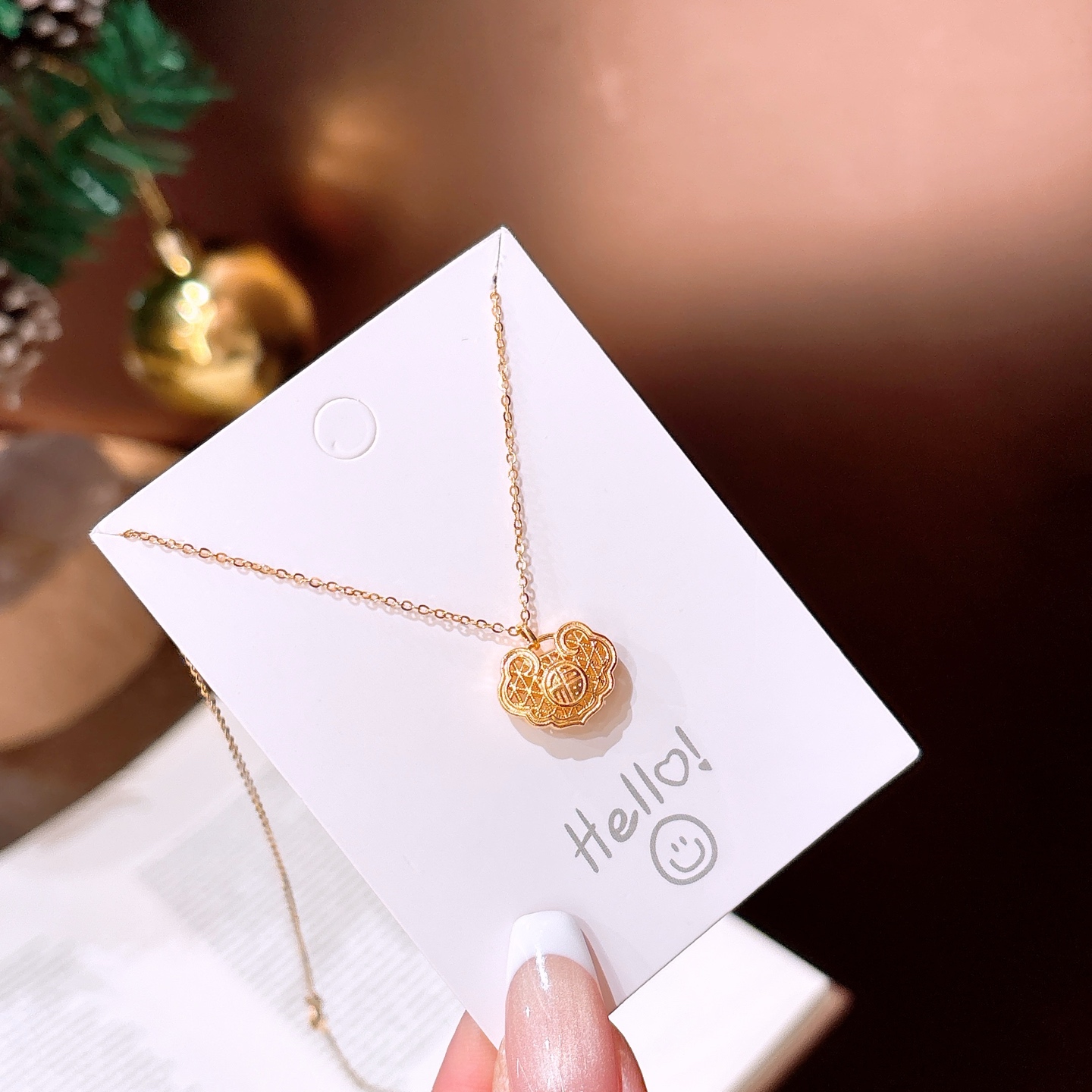 フレッシュ高品質シルバーネックレスゴールド 新年