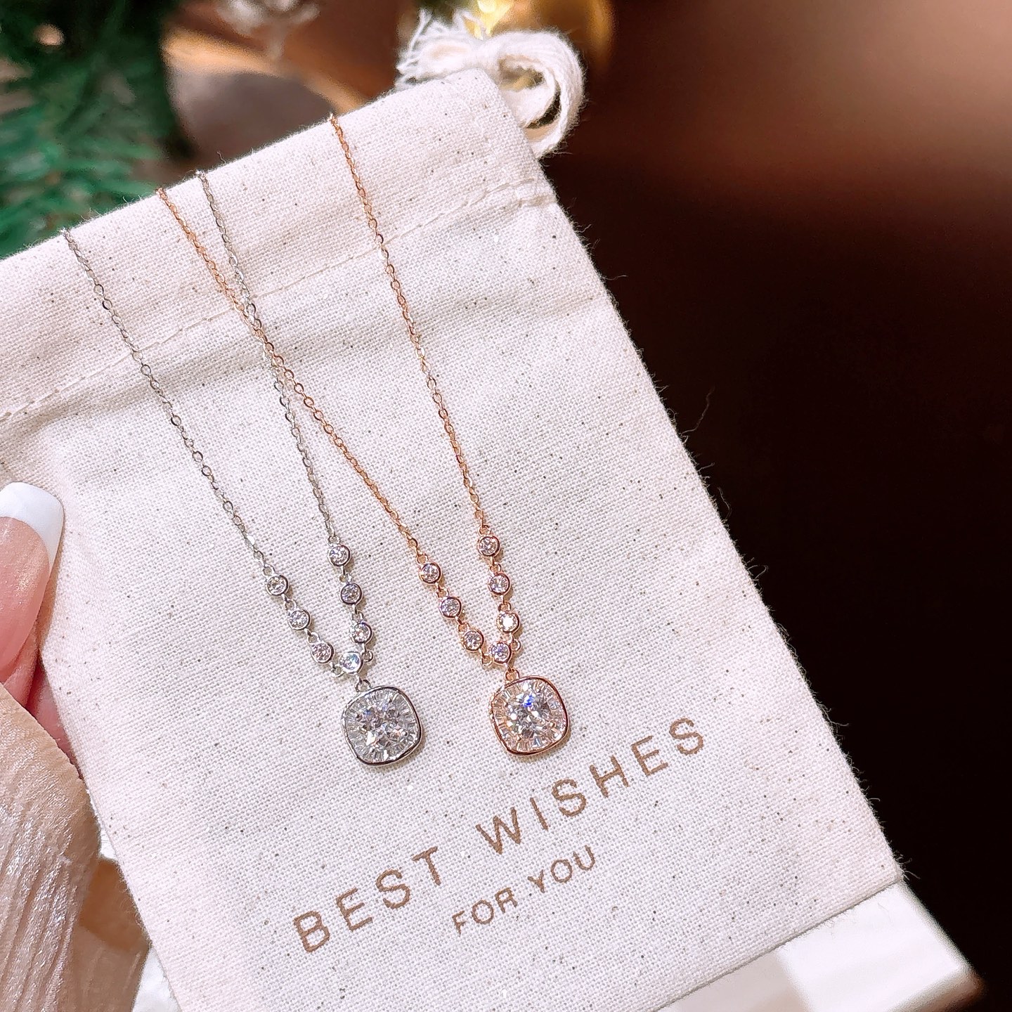 ミニマリストニッケル無添加銀ネックレスゴールド ウェディングギフト