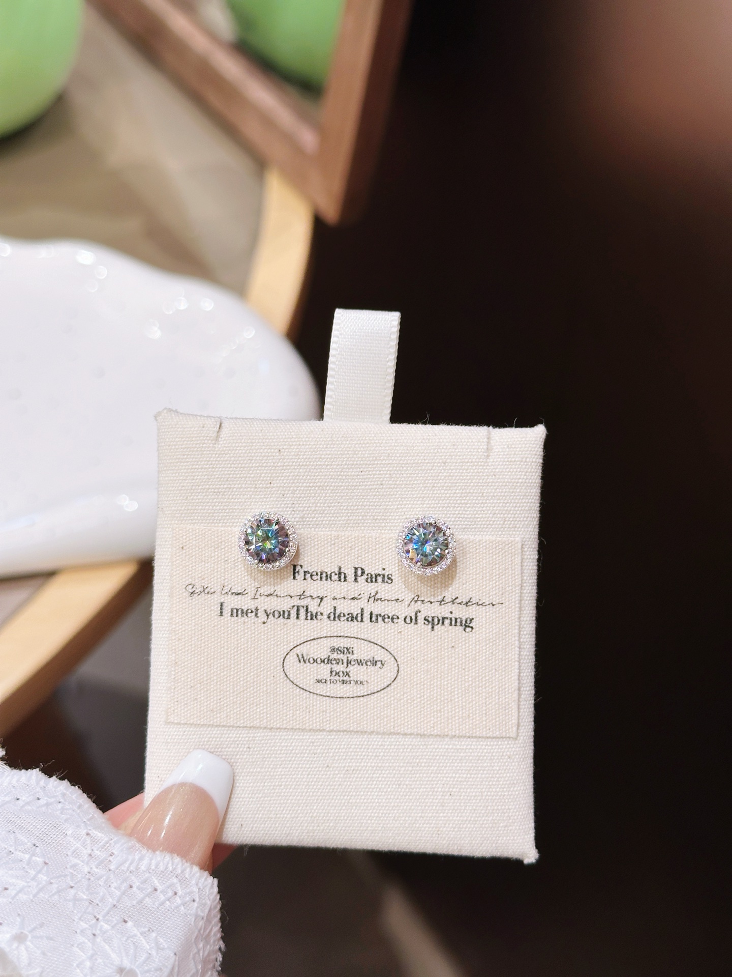 925 Silver Moissanite Studs Ultra Minimal Father's Day Gold