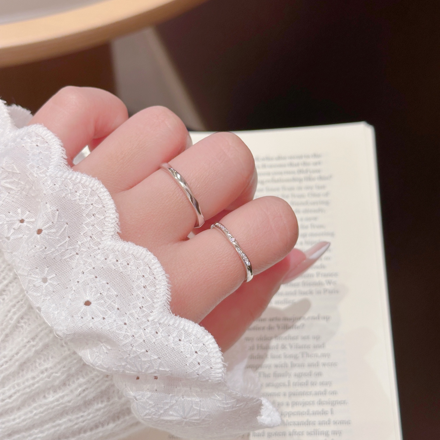 Solid Silver Couple Rings Precision Banquet Silver