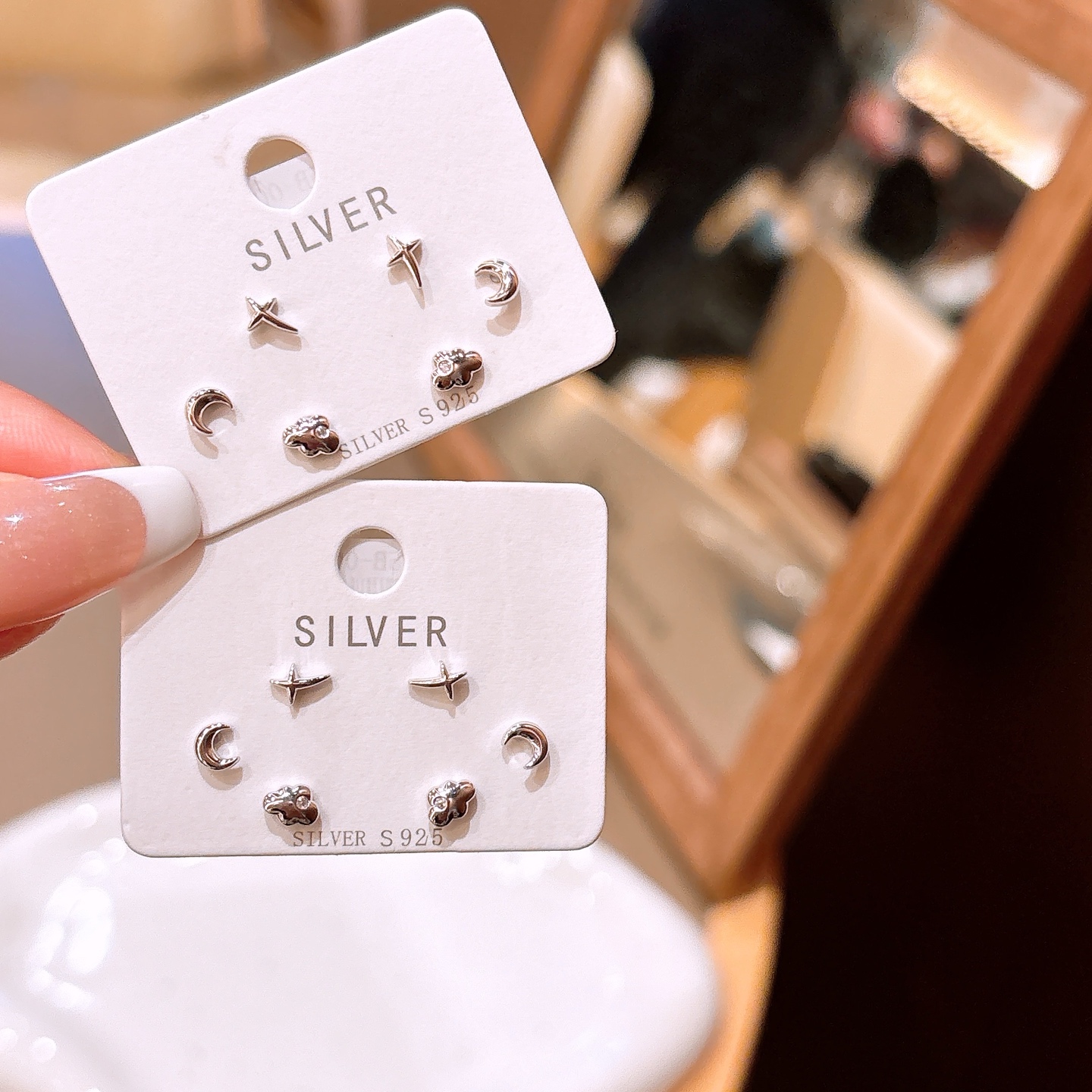 S925 Sterling Silver Earrings Intellectual Confession Silver