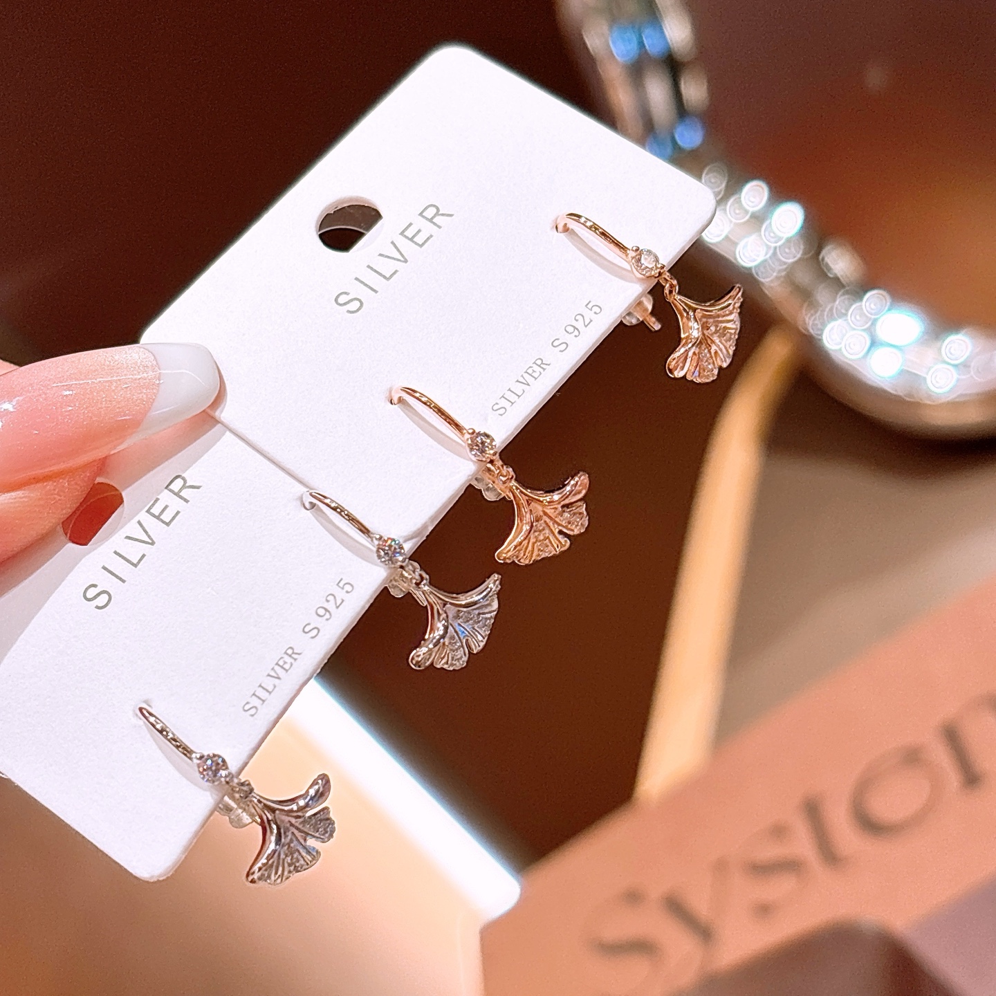 Low Allergy Silver Drop & Thread Earrings Delicate Wedding Registration