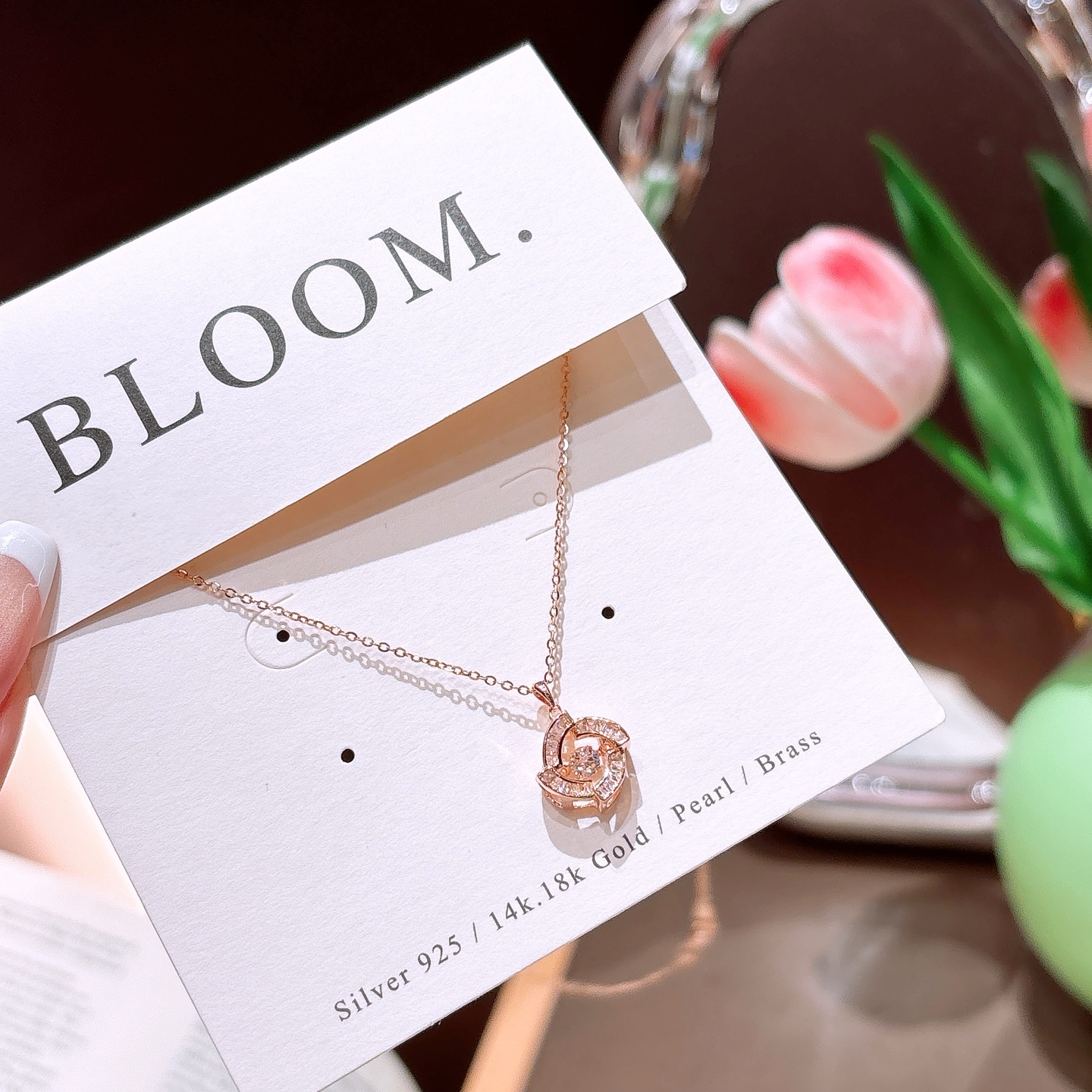 High Polish Silver Necklace Ins Style Mother's Birthday Gold