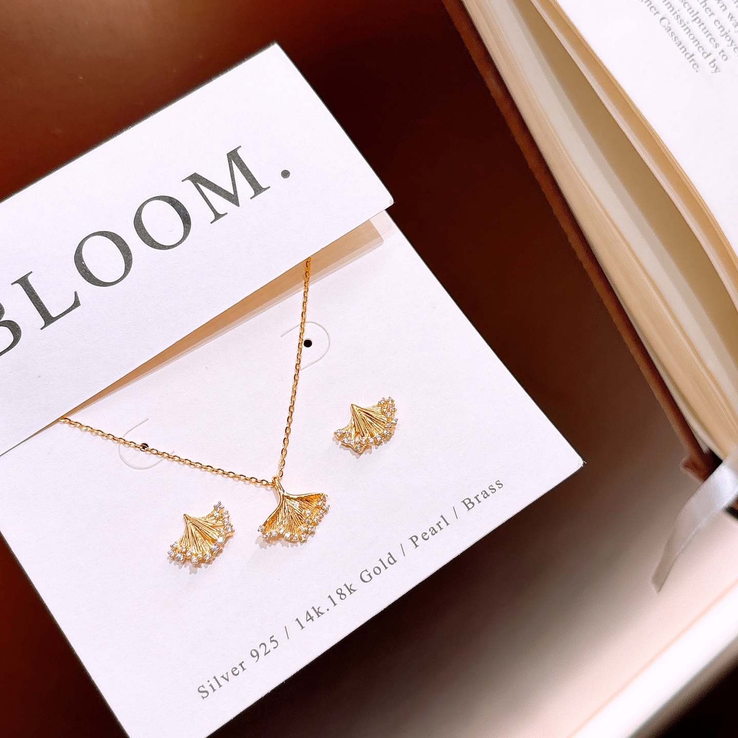 Fine Silver Earrings & Necklace Set Precision Annual Party Gold