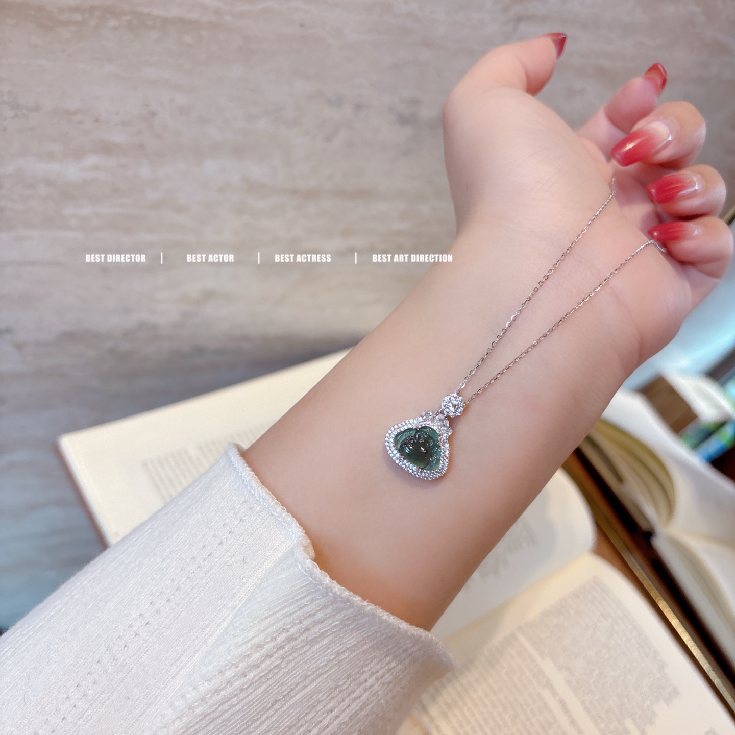 925 Silver Jadeite Necklace Pure Valentine's Day Silver