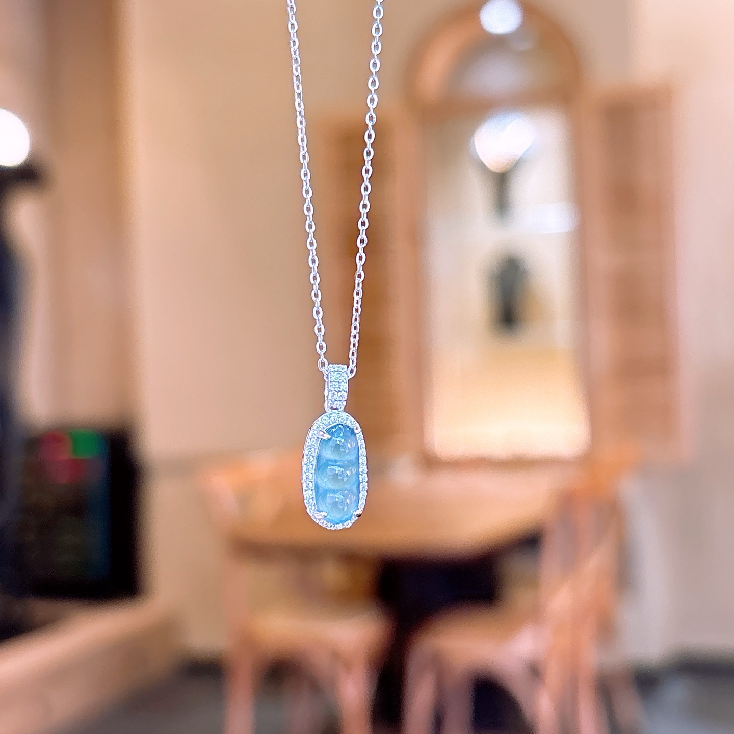 Low Allergy Silver Jadeite Necklace Vintage Office Silver