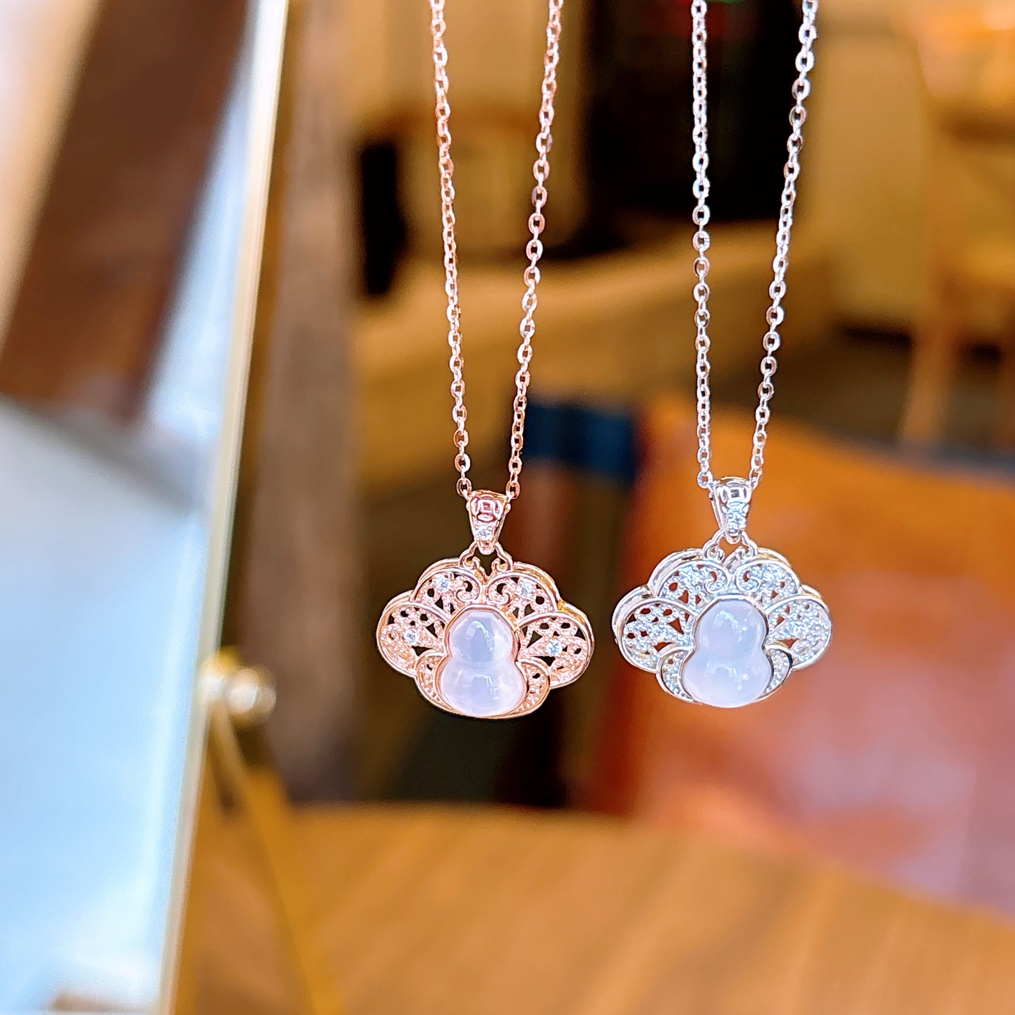 ロマンチックファインシルバーネックレスゴールド 新年