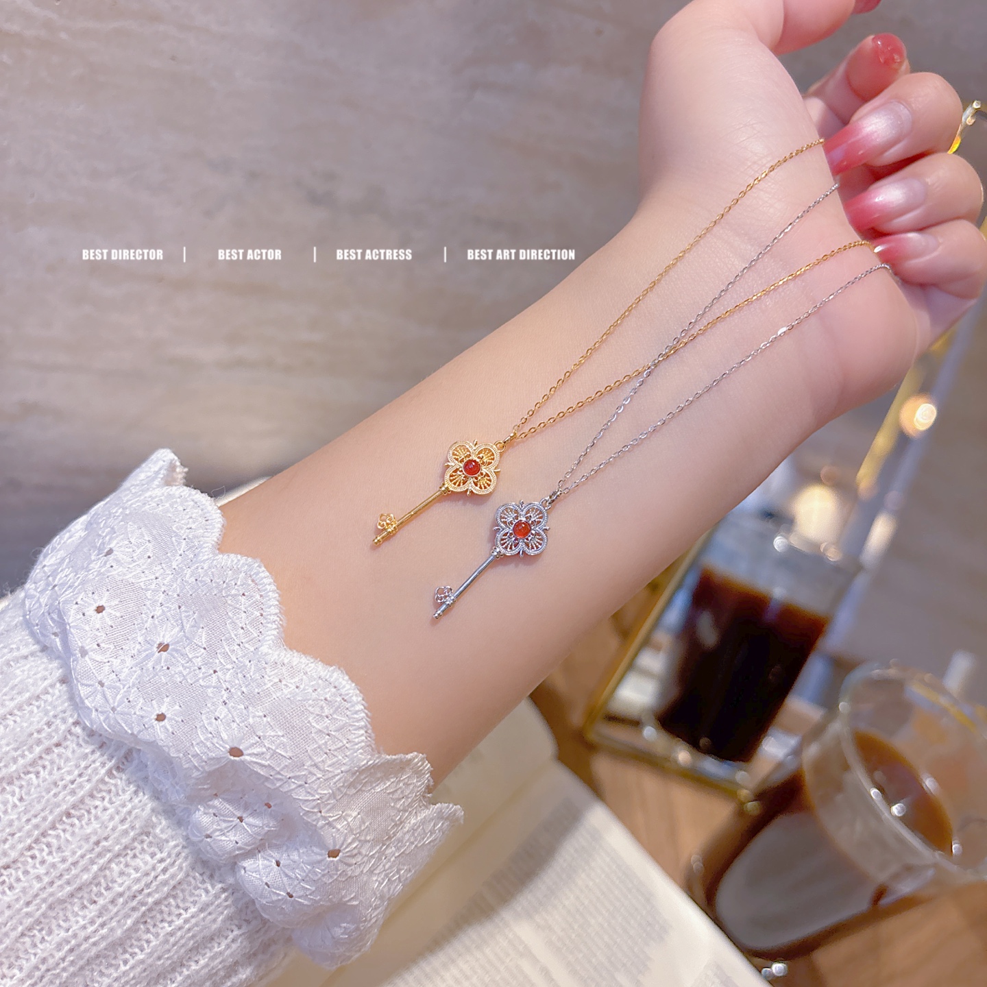 ロマンチック低アレルギー銀ネックレスゴールド 自分へのご褒美