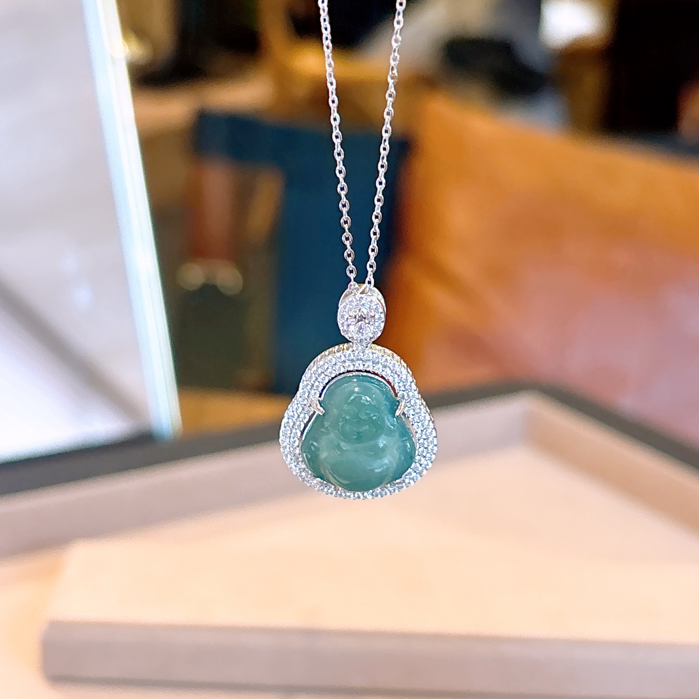 Hypoallergenic Silver Jadeite Necklace Ultra Minimal Valentine's Day