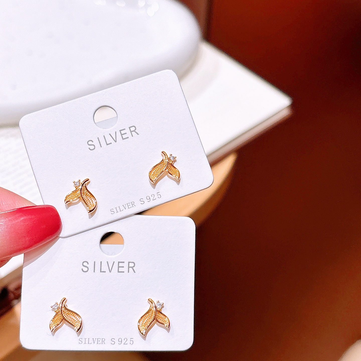 甘いファインシルバーイヤリングゴールド 春節