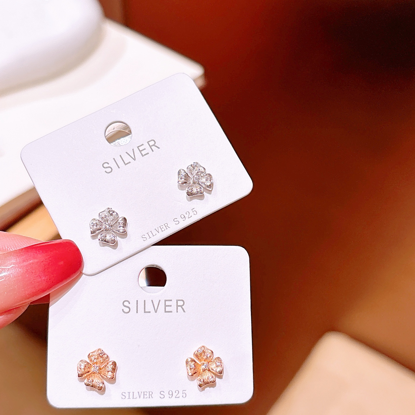 インスタ風ファインシルバーイヤリングシルバー 新年