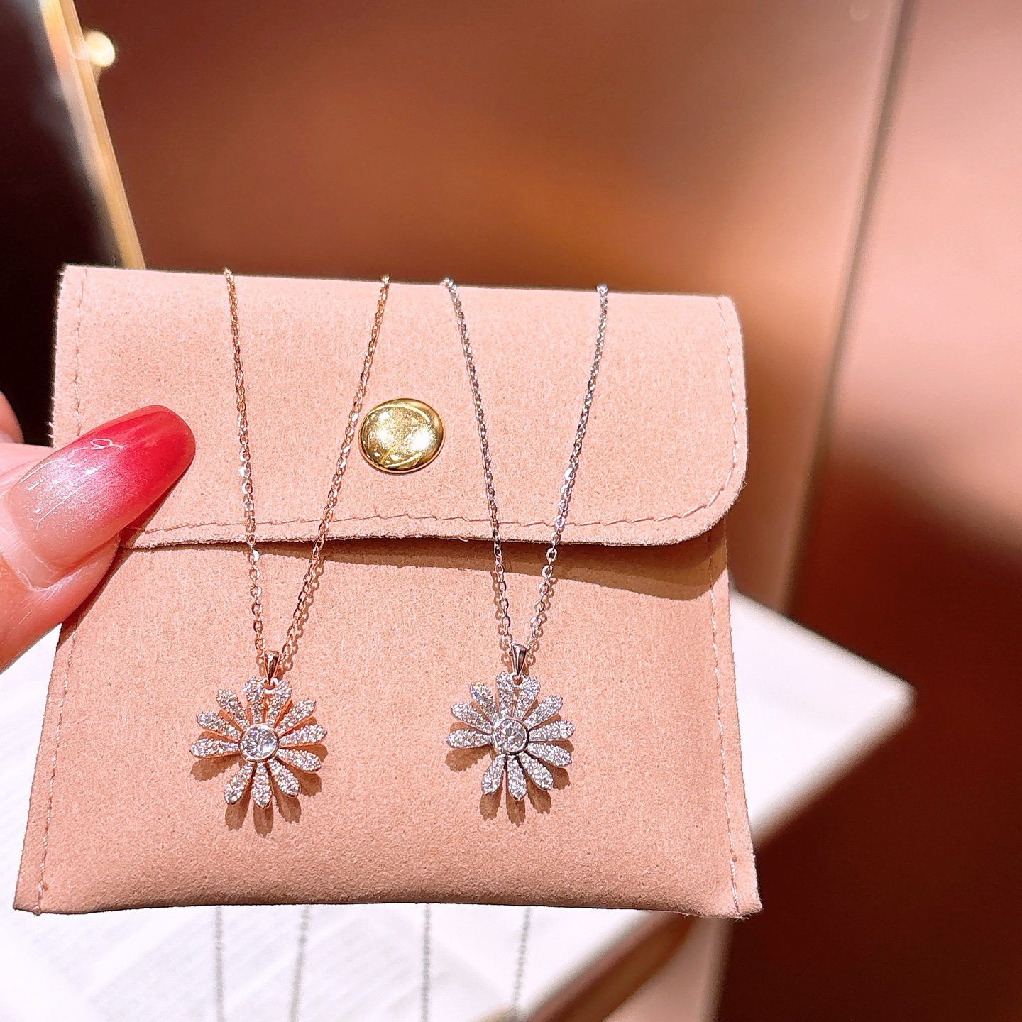 レトロ高品質シルバーネックレスゴールド 母の誕生日