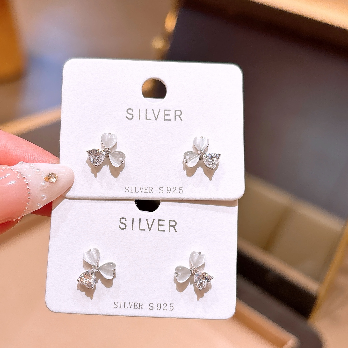 ロマンチック純銀イヤリングゴールド 告白