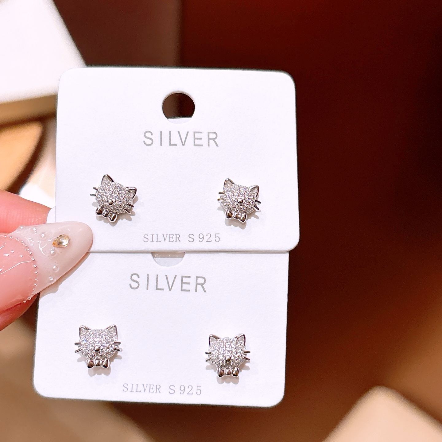 ユニーク低アレルギー銀イヤリングゴールド クリスマス