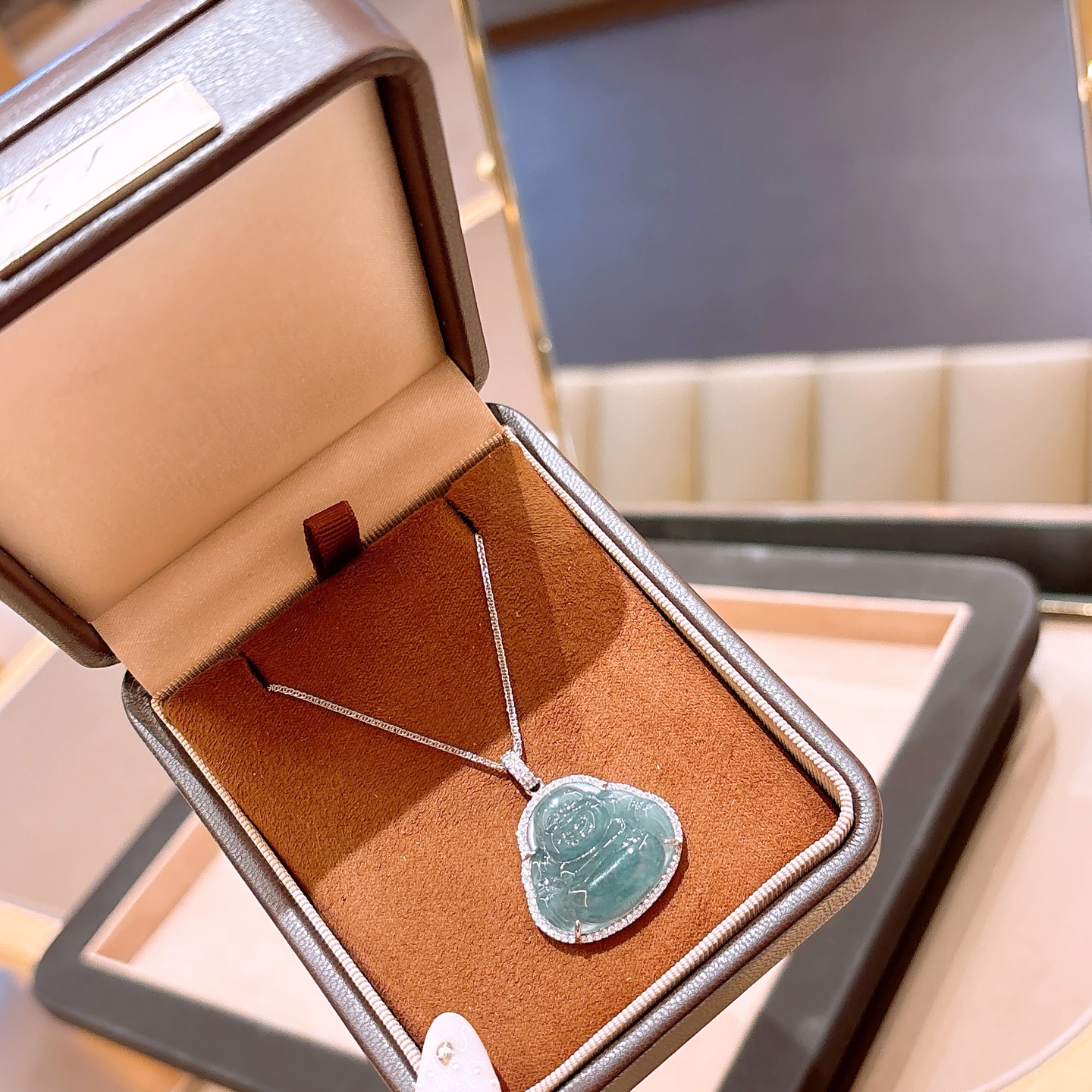 925 Silver Jadeite Necklace Girly Mother's Birthday Silver