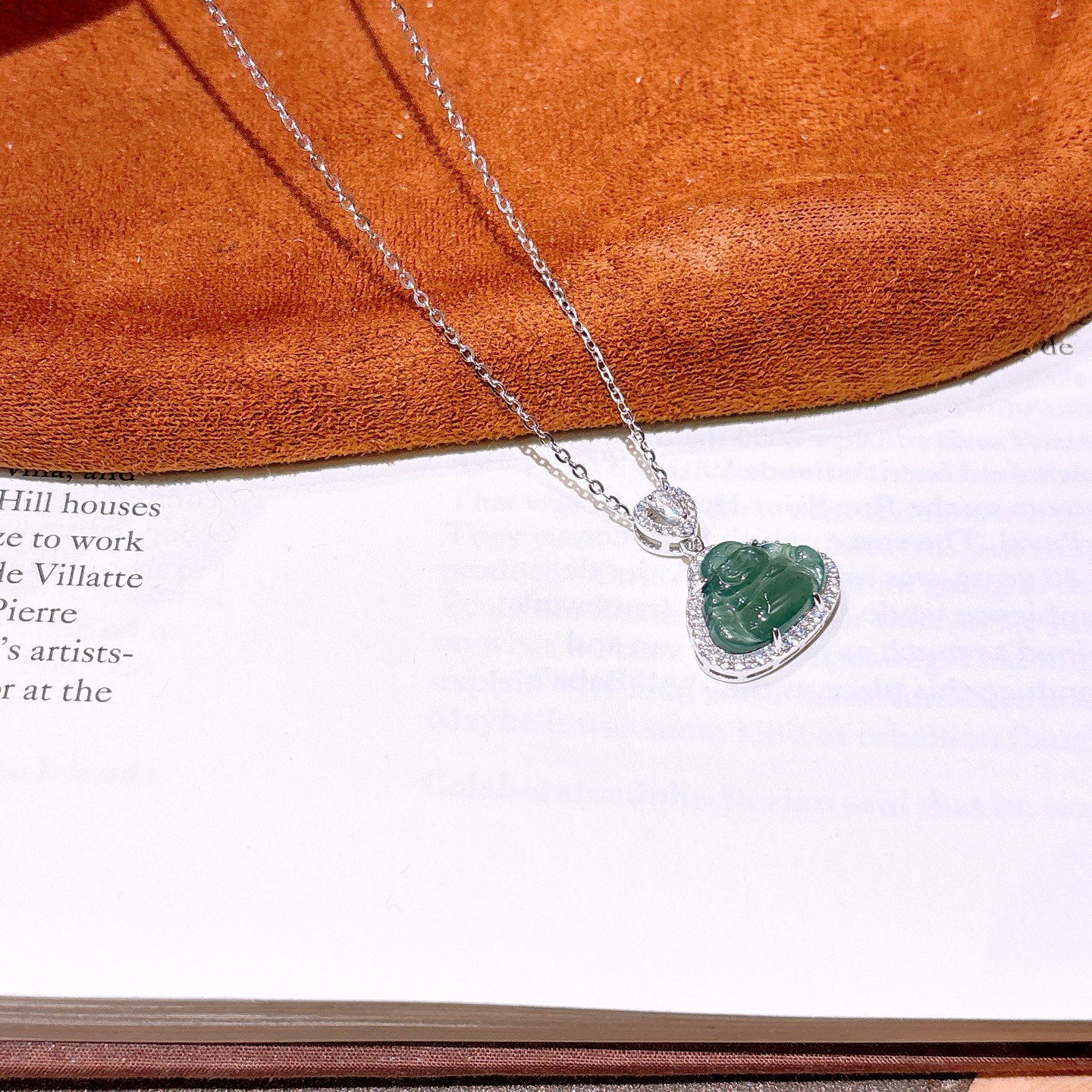 S925 Sterling Silver Jadeite Necklace Cute Gift for Her Silver