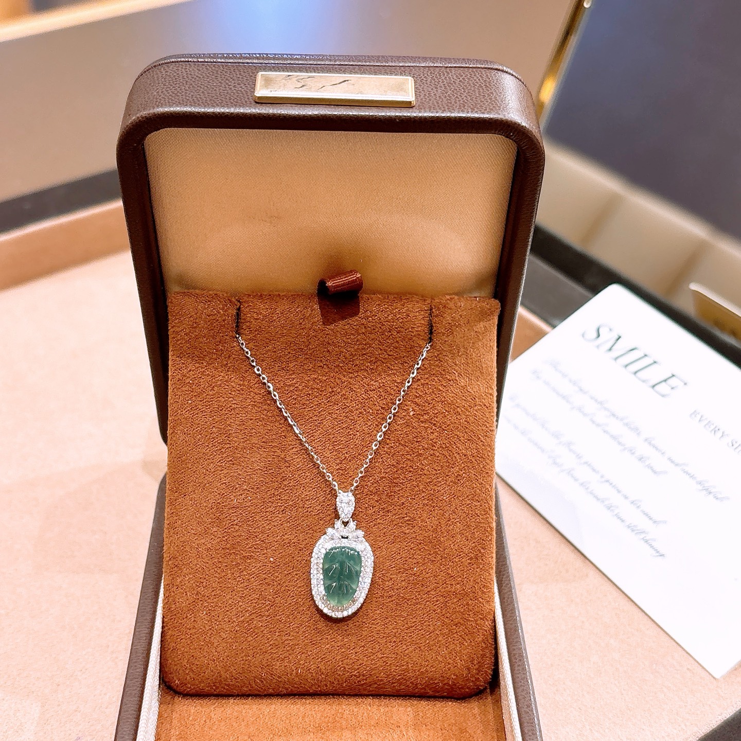 Solid Silver Jadeite Necklace Dainty Party Gold