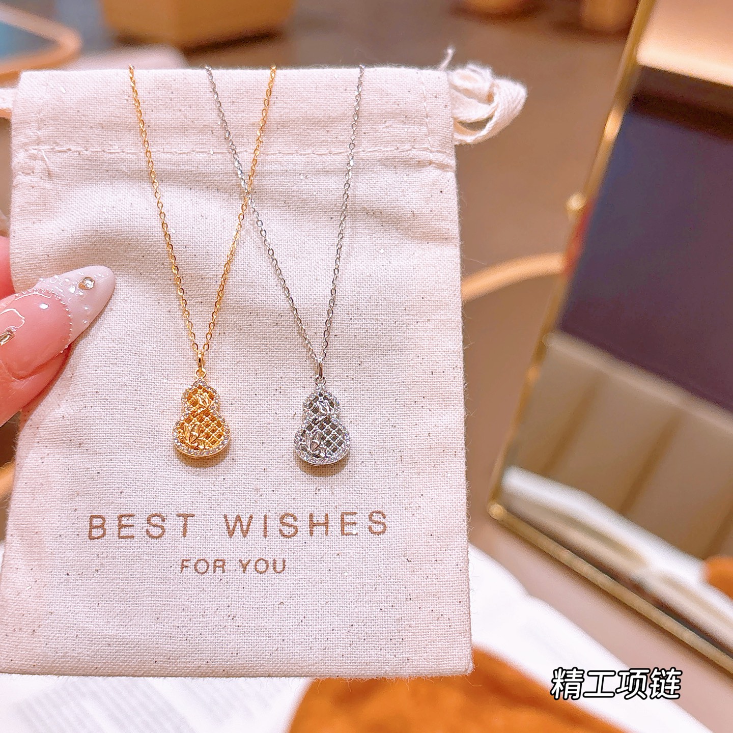 レトロアレルギー対応シルバーネックレスゴールド バレンタインデー