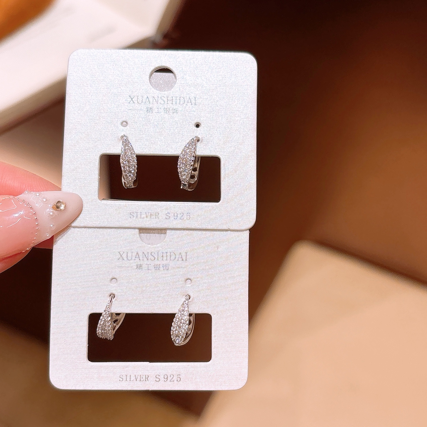 S925 Sterling Silver Ear Cuffs Sweet Spring Festival Silver