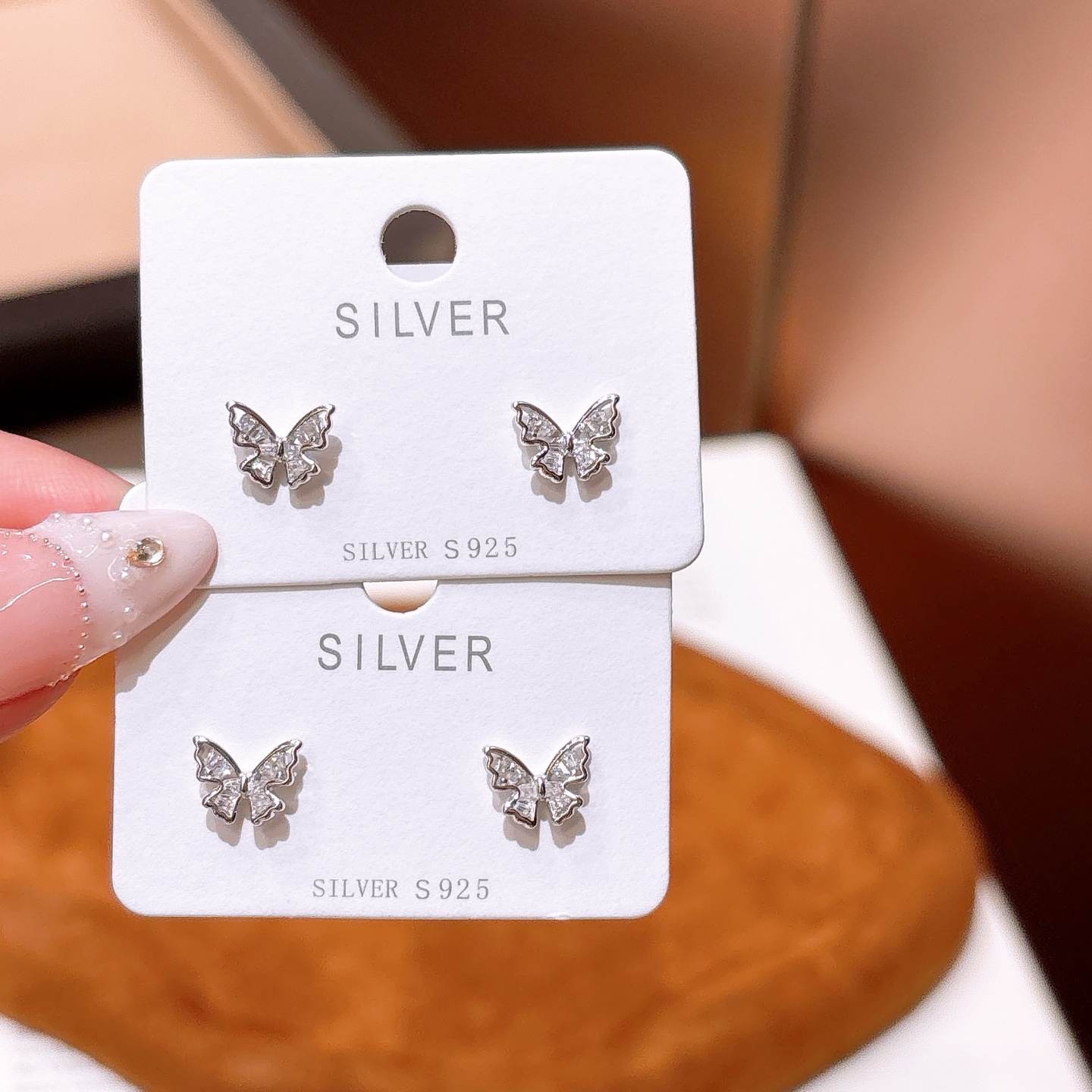 ロマンチックS925スターリングシルバーイヤリングシルバー 旅行