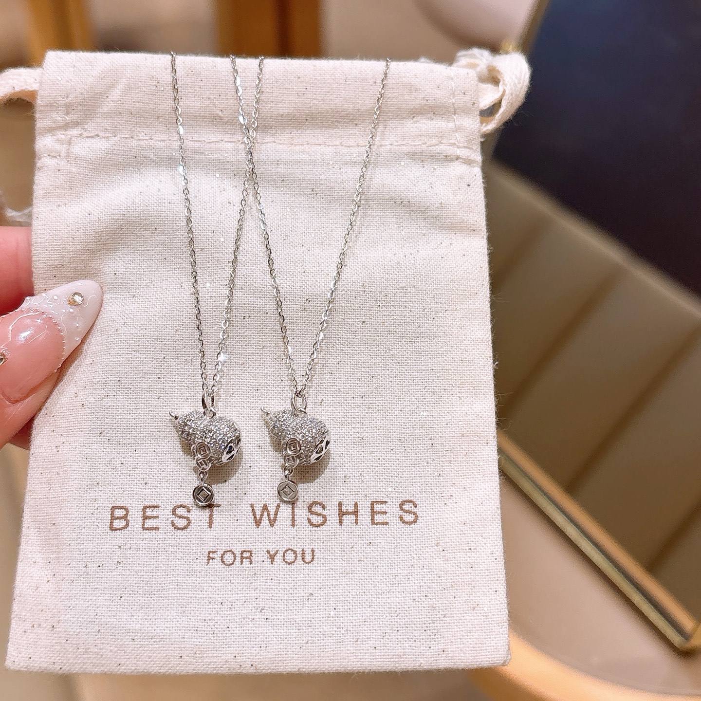 エレガント純銀ネックレスシルバー 職場