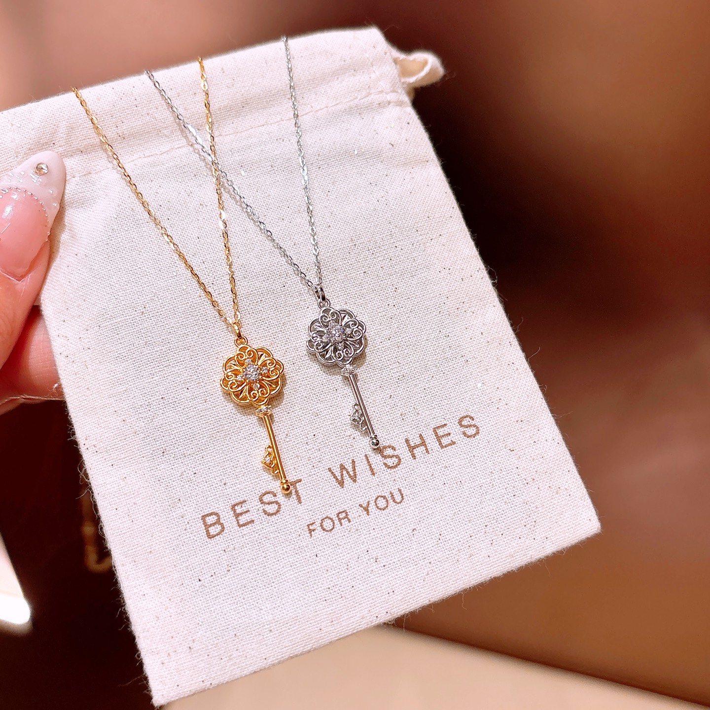 繊細アレルギー対応シルバーネックレスゴールド 春節