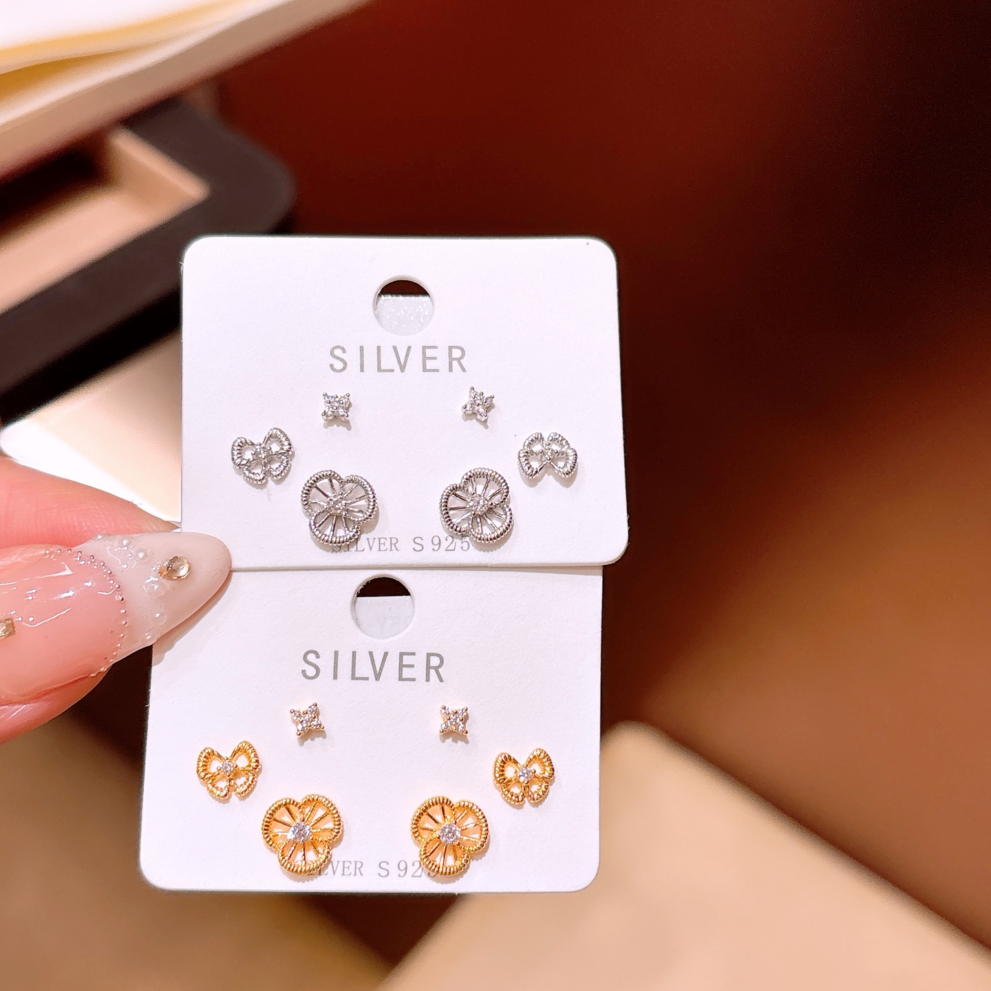 可愛いファインシルバーイヤリングシルバー ウェディングギフト