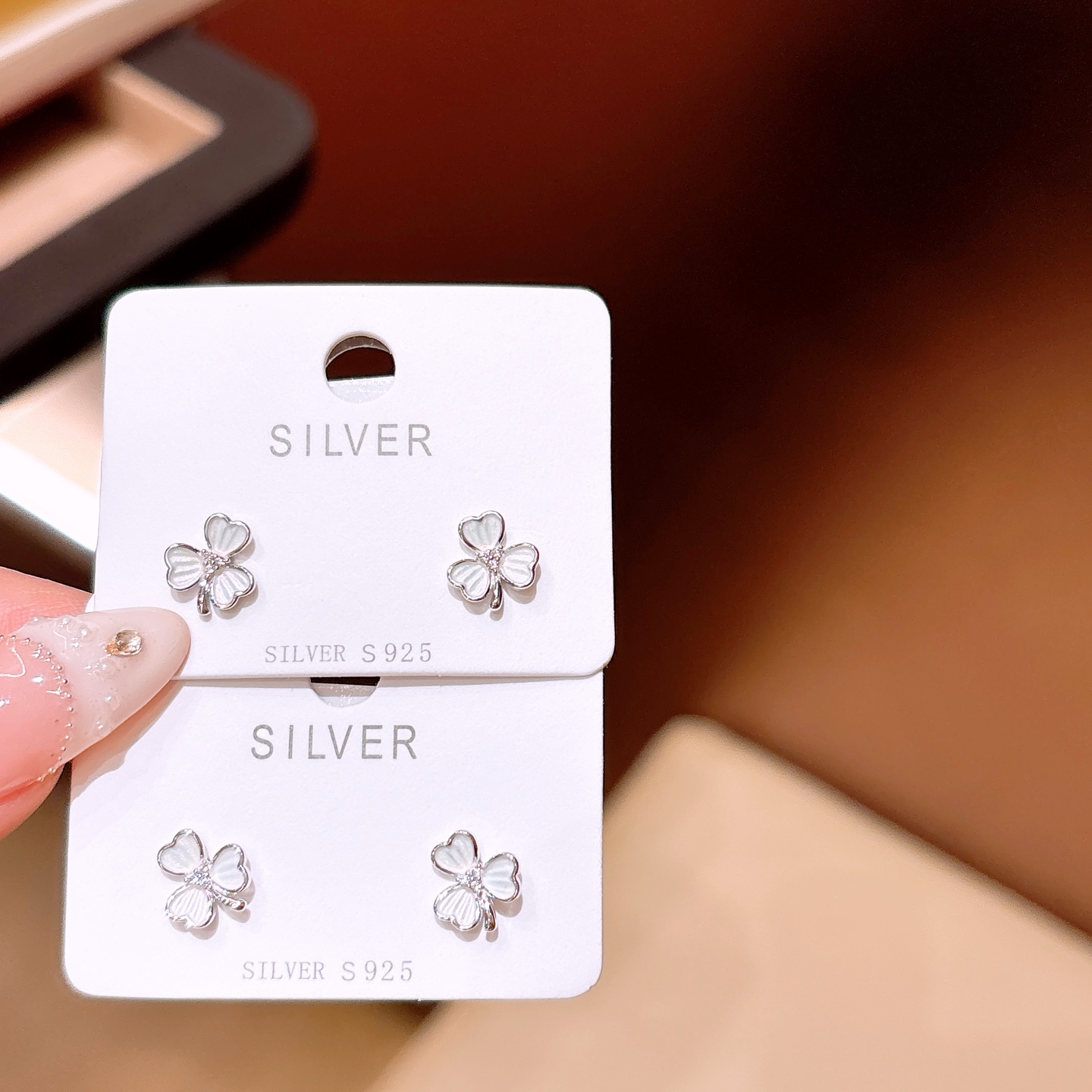 レトロ低アレルギー銀イヤリングシルバー プロポーズ