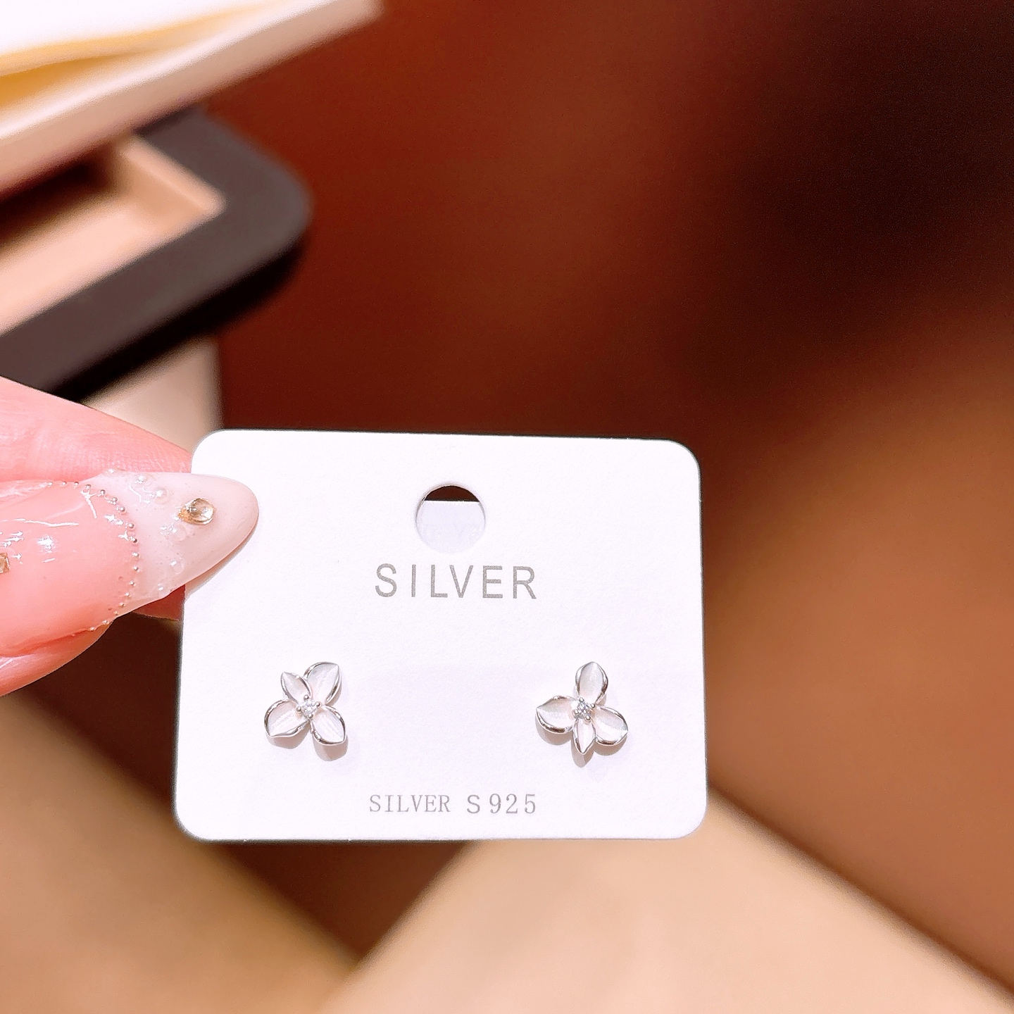 フレッシュ純銀イヤリングシルバー 晩餐会