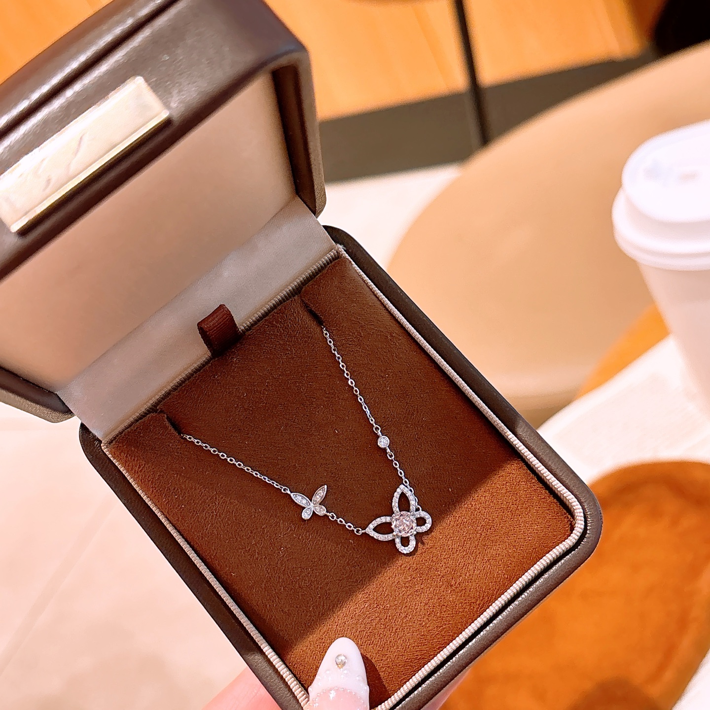 シックS925スターリングシルバーネックレスゴールド 晩餐会