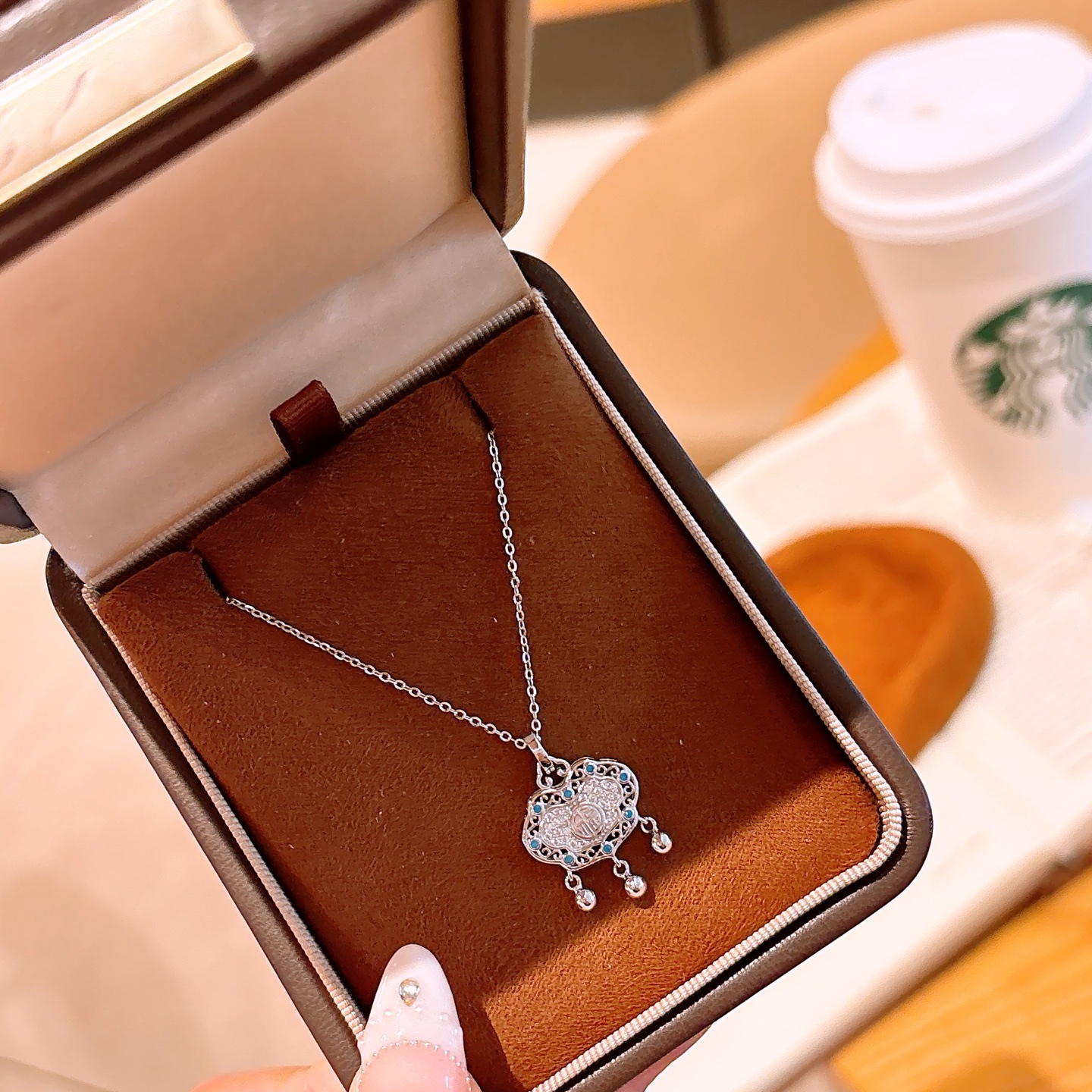 ロマンチックS925スターリングシルバーネックレスゴールド 父の日