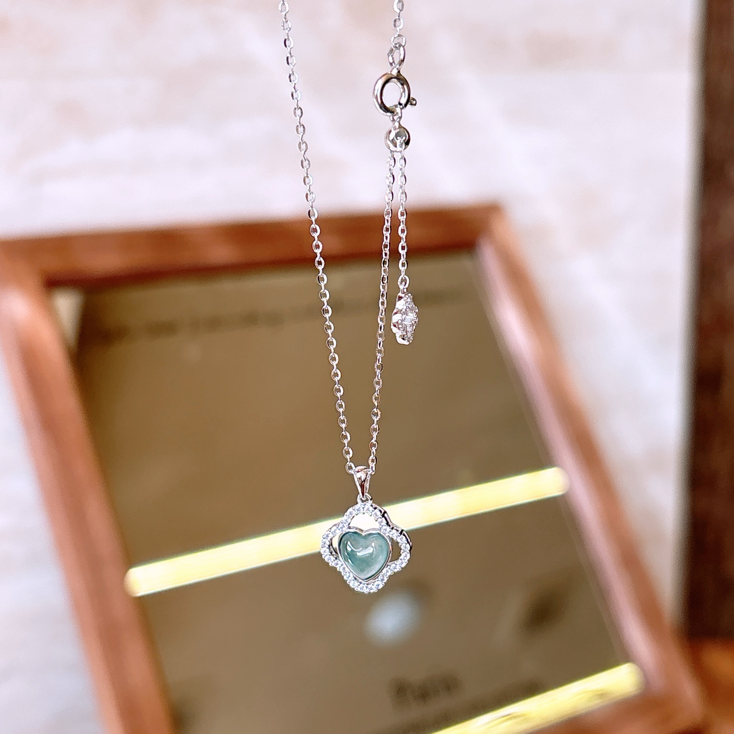 Nickel Free Silver Jadeite Necklace Gentle Bestie Gift Silver