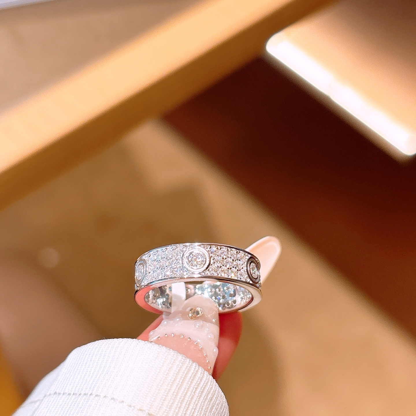 Hypoallergenic Silver Moissanite Ring Romantic Mother's Day Silver