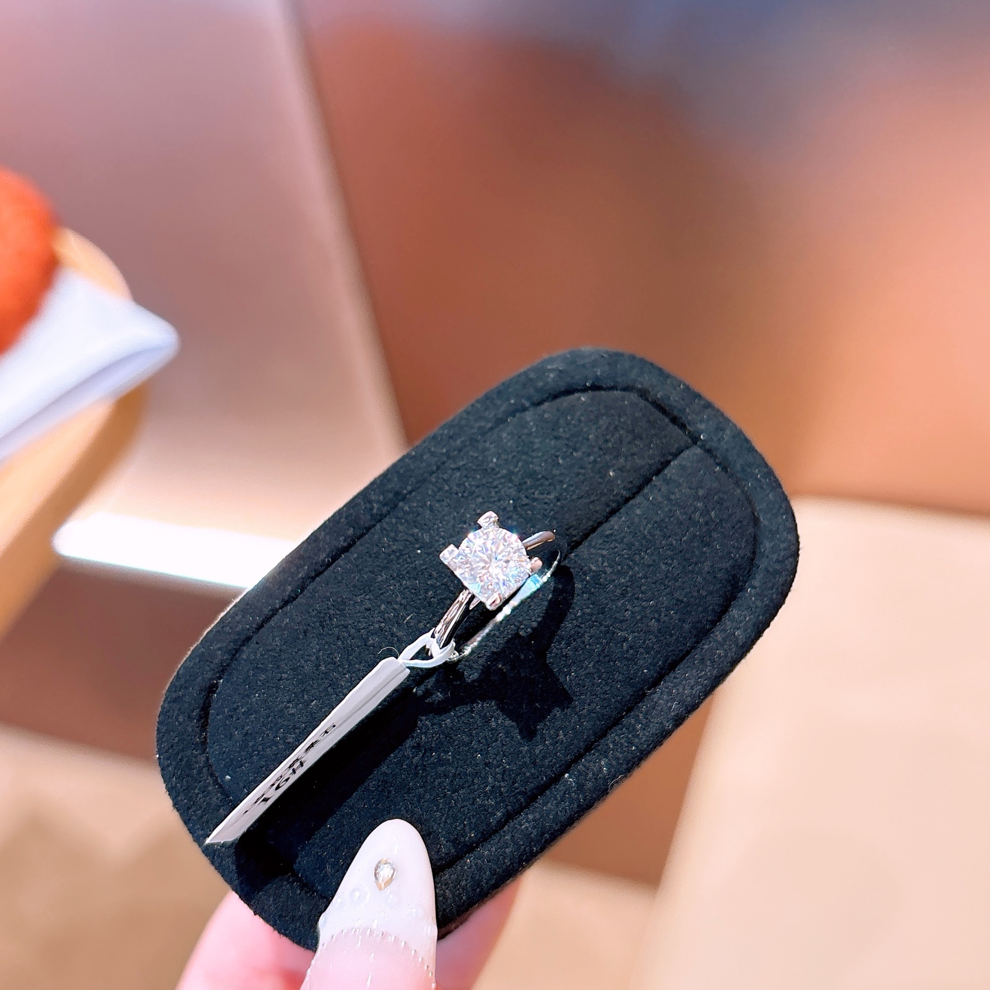 Fine Silver Moissanite Ring Girly Wedding Registration Gold