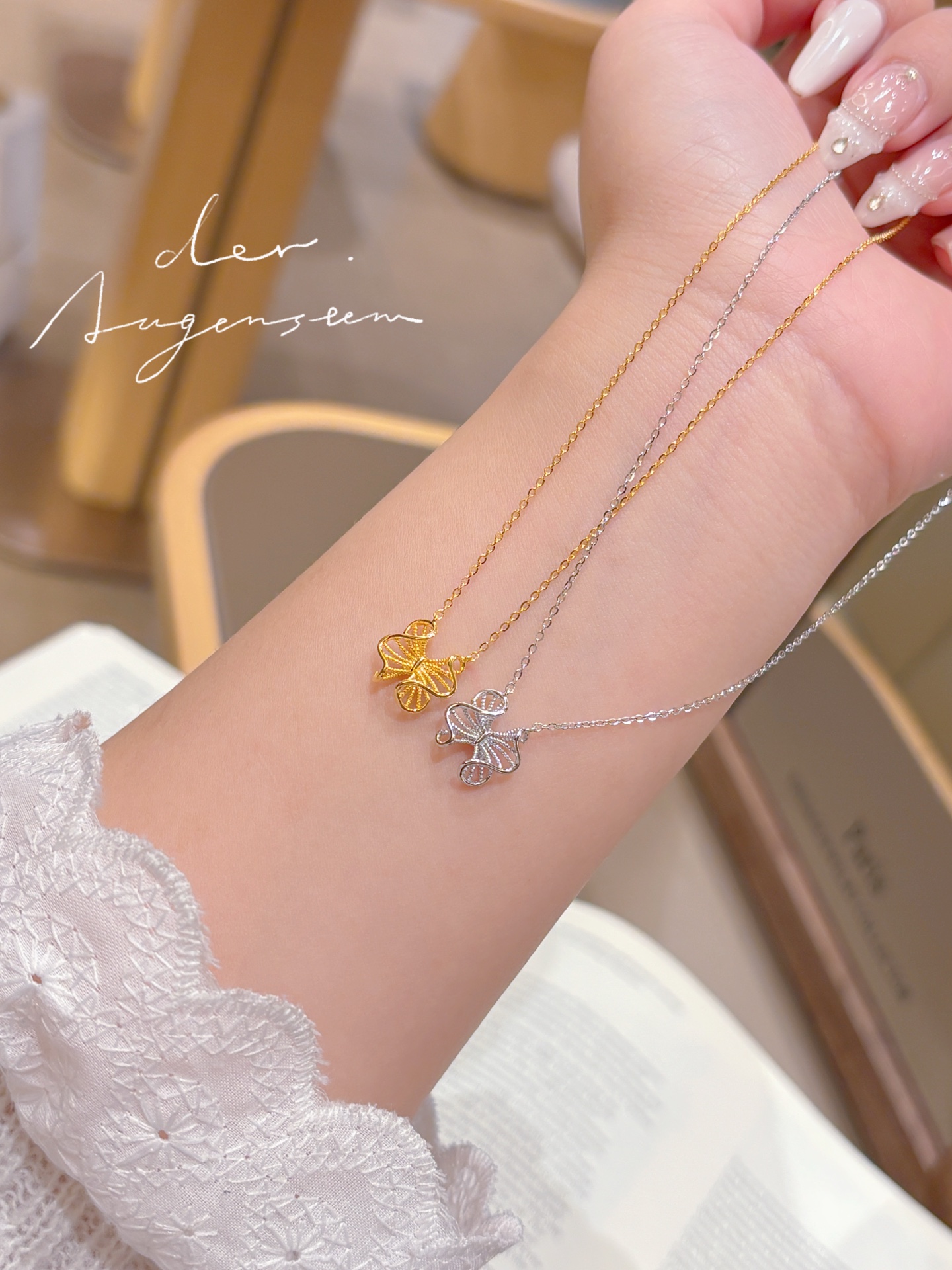 アーティスティックニッケル無添加銀ネックレスゴールド パーティー