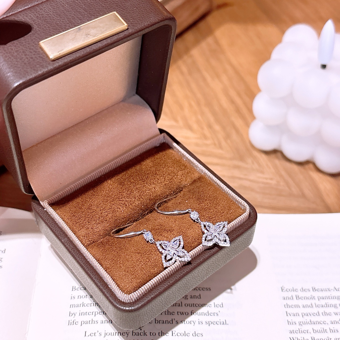 S925 Sterling Silver Drop & Thread Earrings Sweet Anniversary Gold