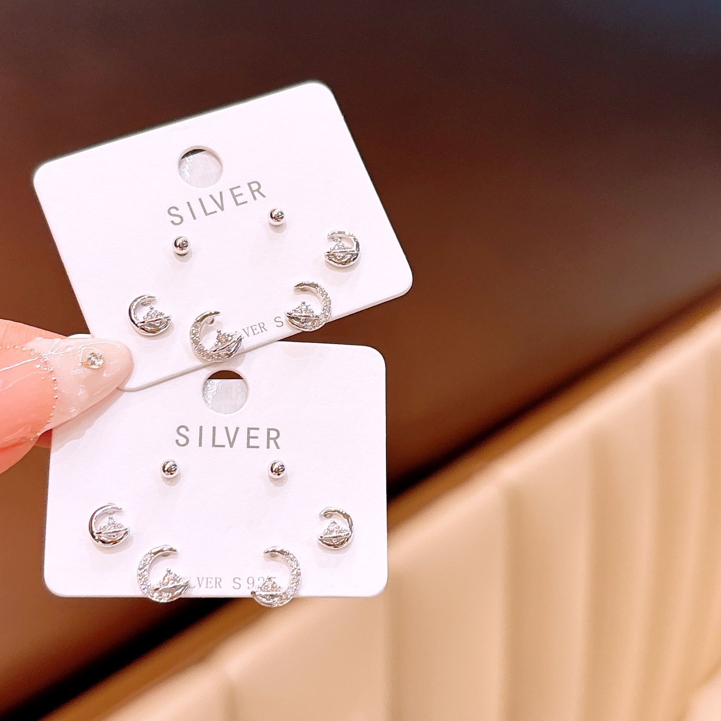 インスタ風低アレルギー銀イヤリングゴールド バレンタインデー